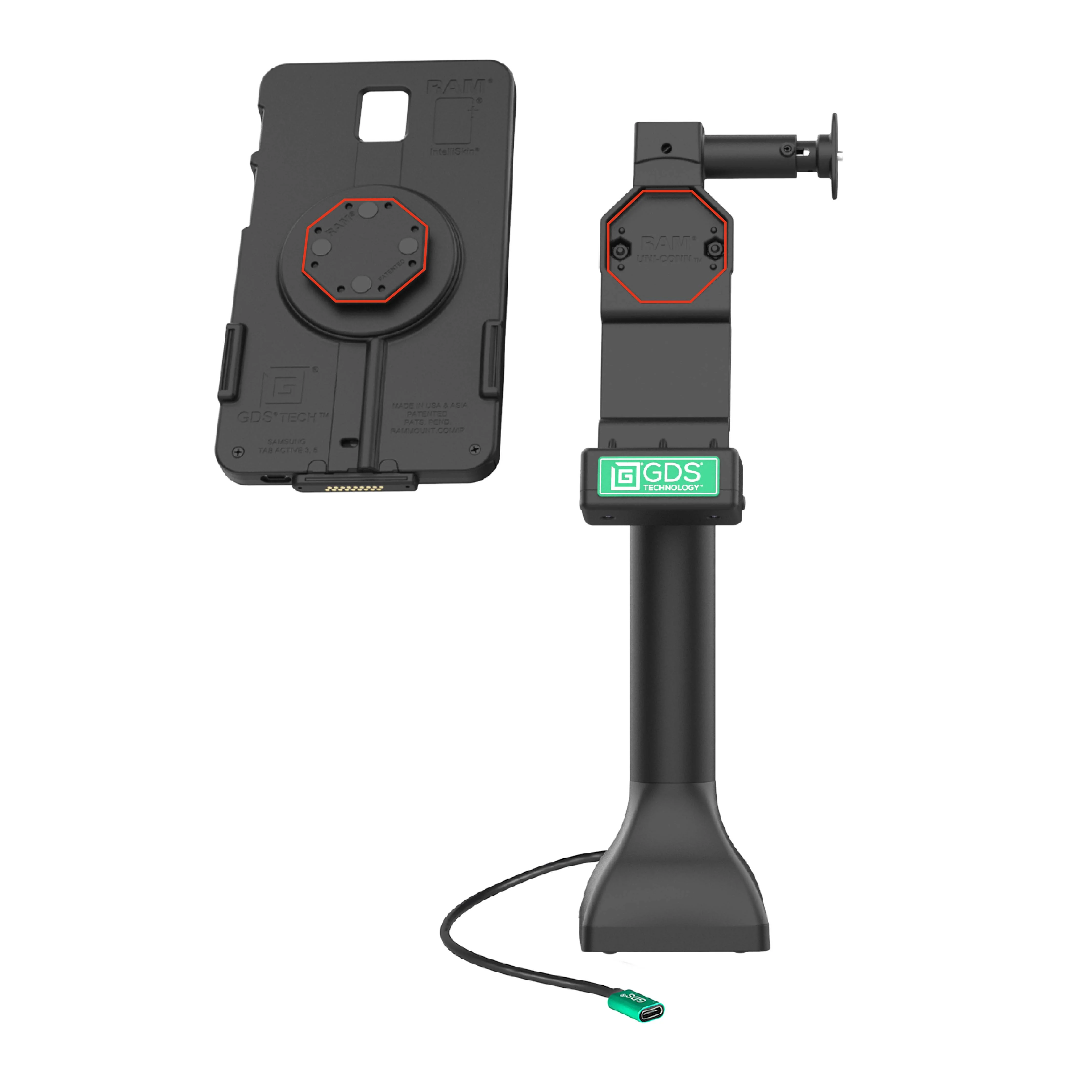 GDS® Uni-Conn⢠14" Locking Pedestal Dock with USB-C - Image 4