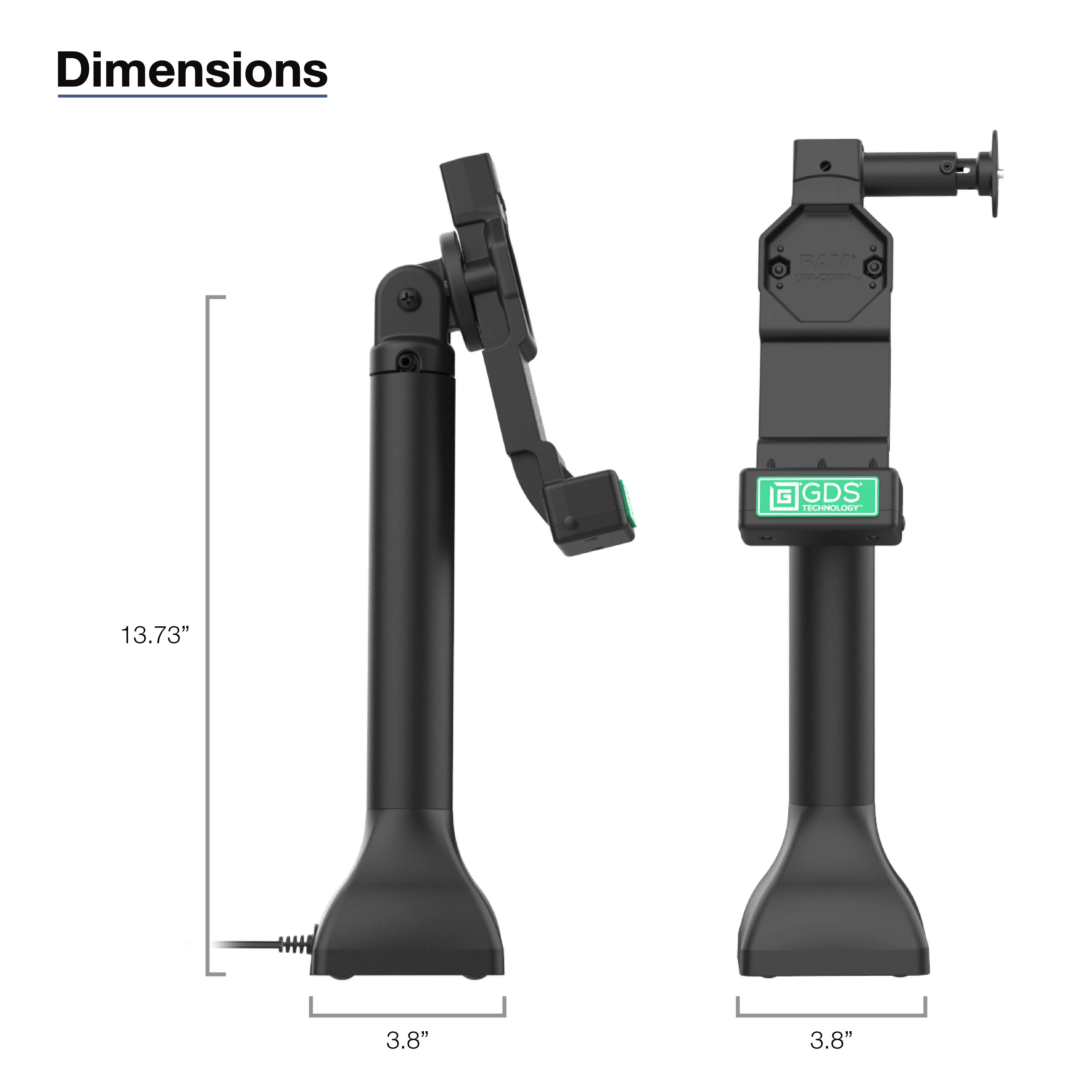 GDS® Uni-Conn⢠14" Locking Pedestal Dock with USB-C - Image 6