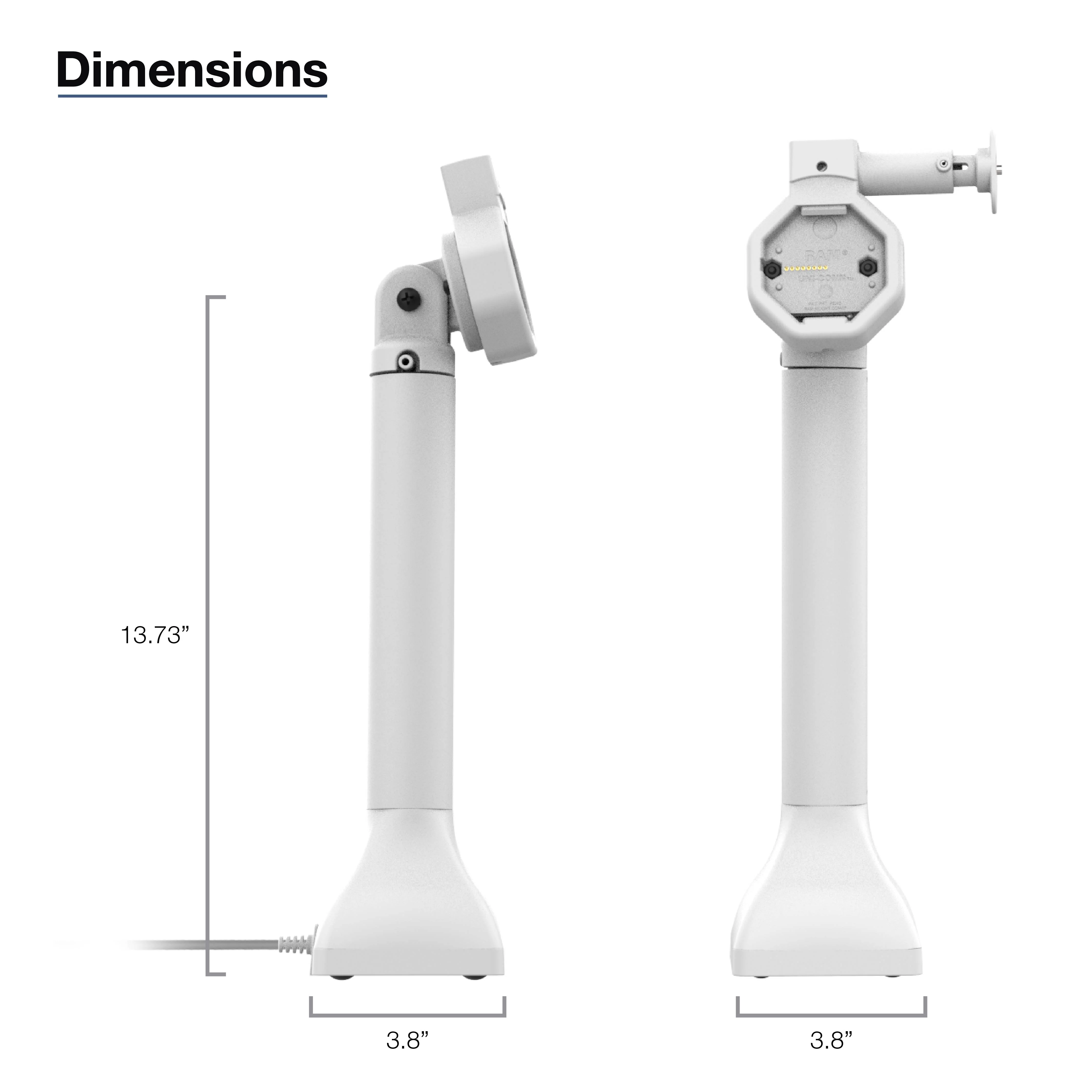 GDS® Uni-Conn™ Powered 14" Locking Pedestal Dock with USB-C - Gray - Image 4