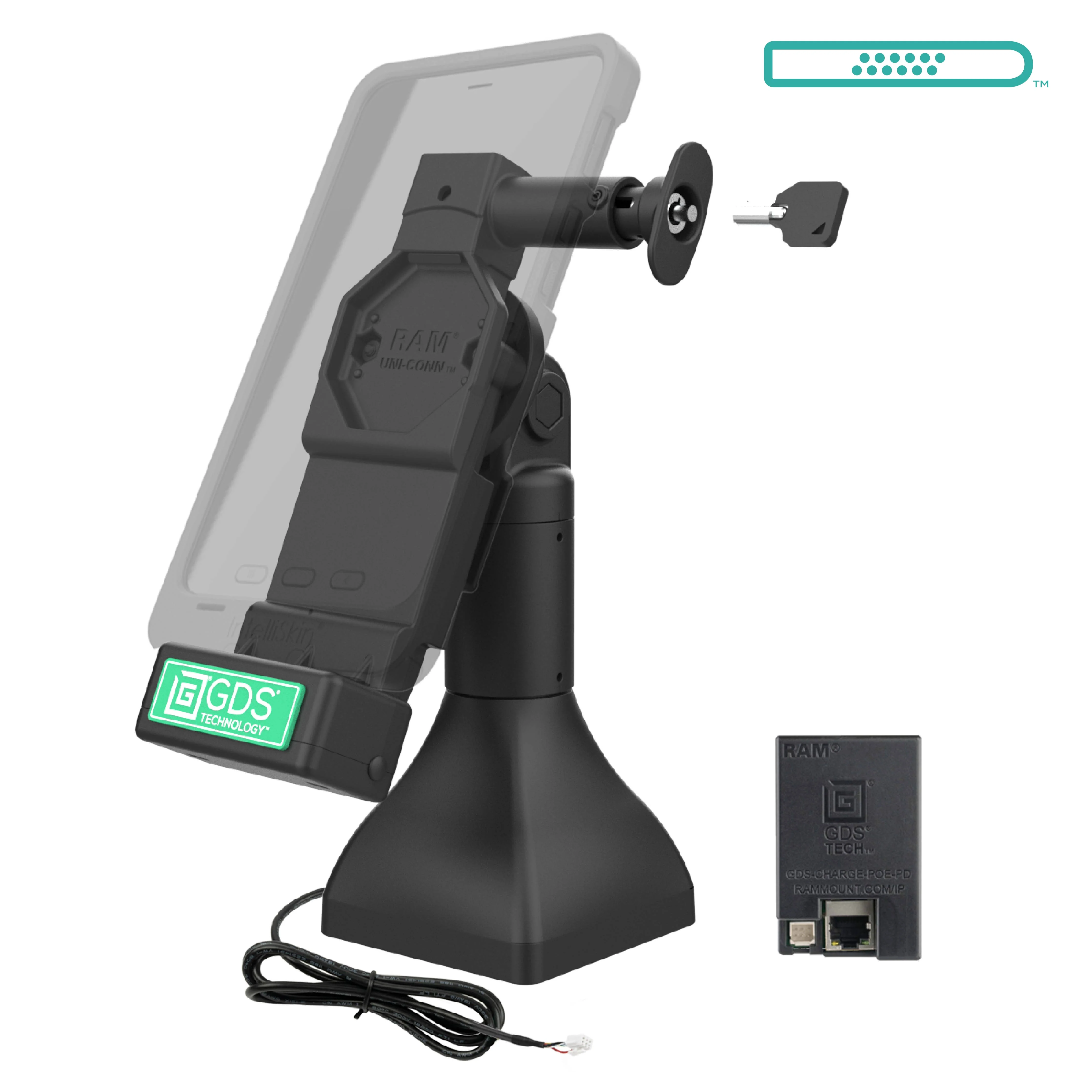 GDS® Uni-Conn™ 7" Locking Pedestal Dock with PoE - Image 2