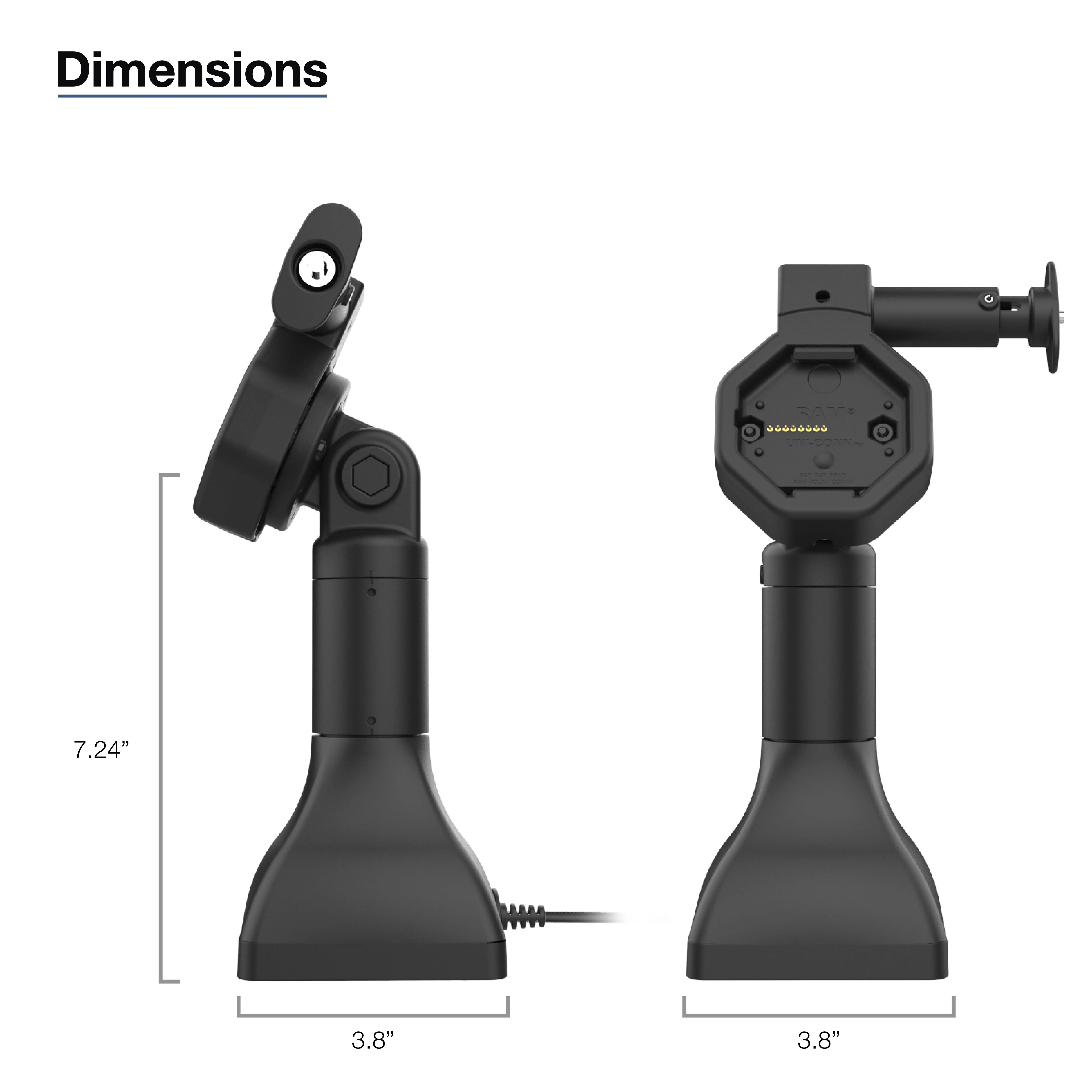 GDS® Uni-Conn⢠Powered 7" Locking Pedestal Dock with USB-C - Image 4