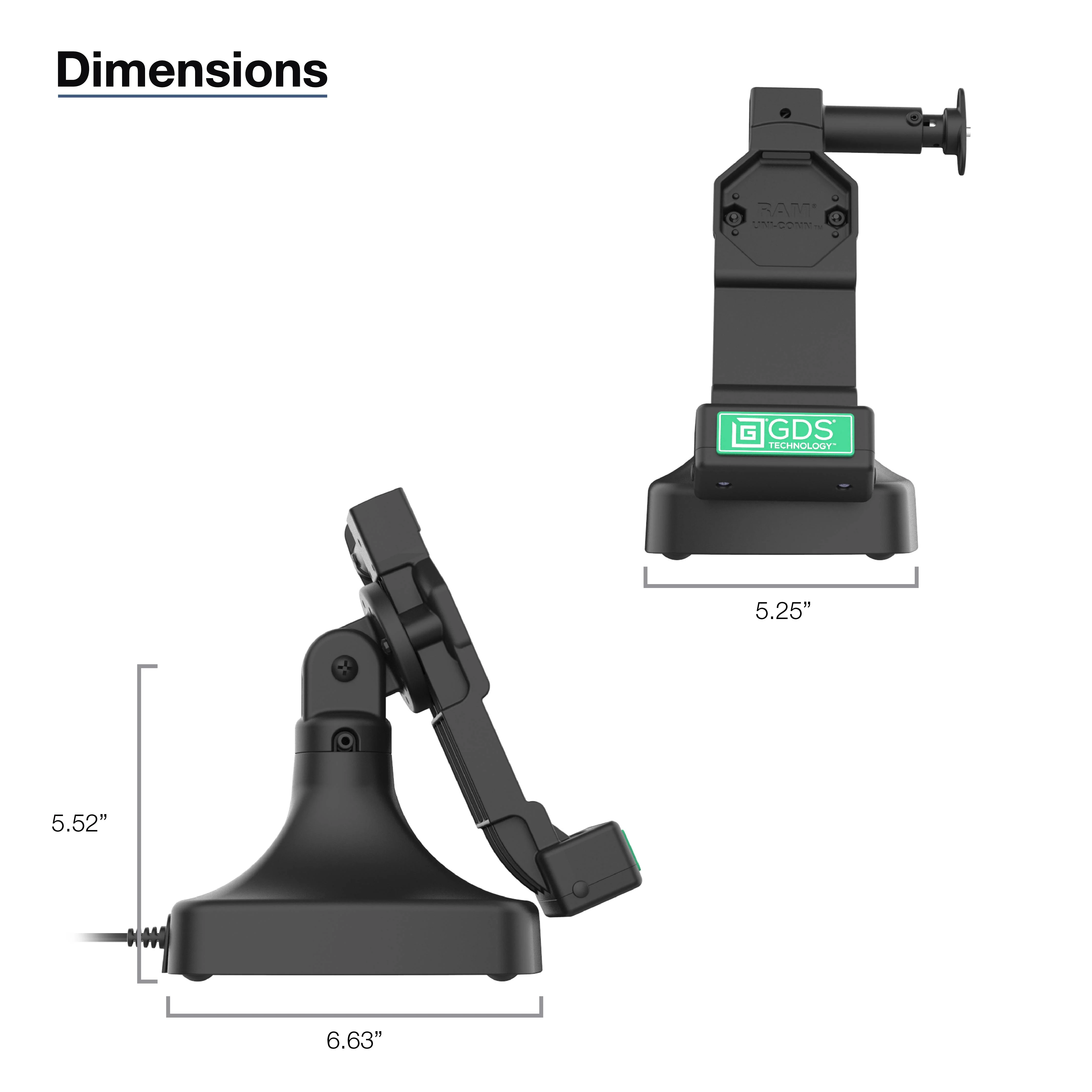 GDS® Uni-Conn⢠Locking Tilt & Swivel Dock with PoE + Data - Image 7
