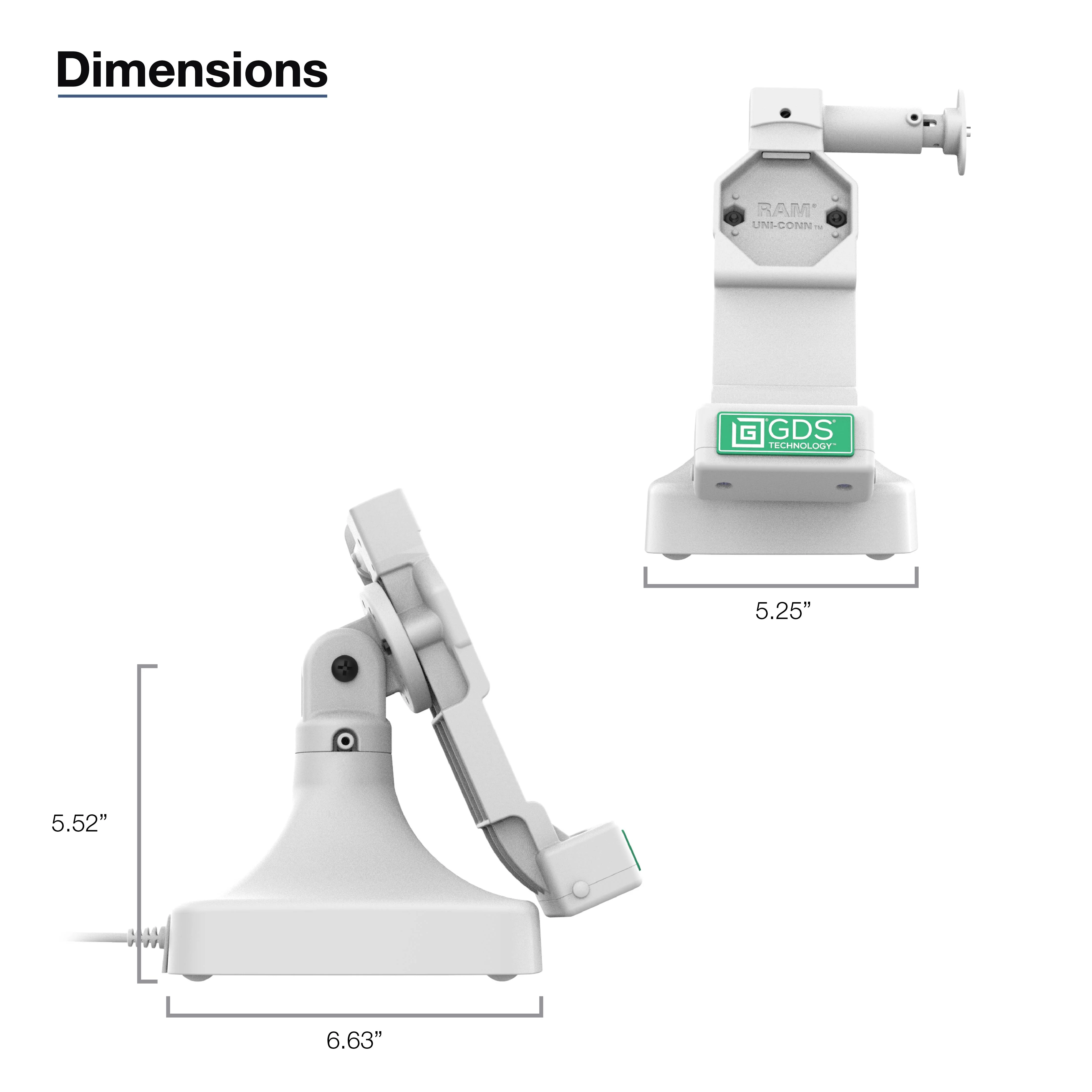 GDS® Uni-Conn™ Locking Tilt & Swivel Dock with PoE - Gray - Image 7