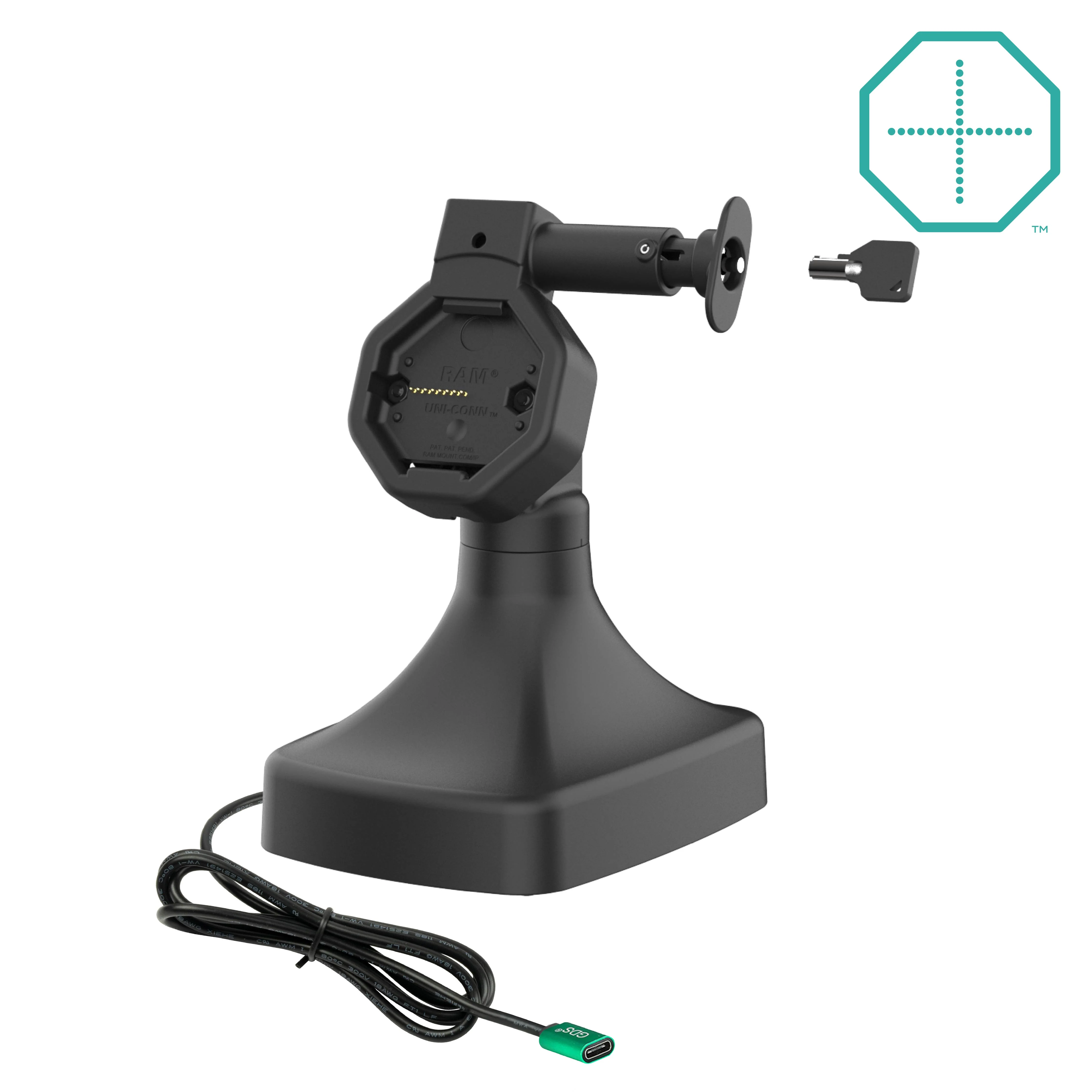 GDS® Uni-Conn™ Powered Locking Tilt & Swivel Dock with USB-C