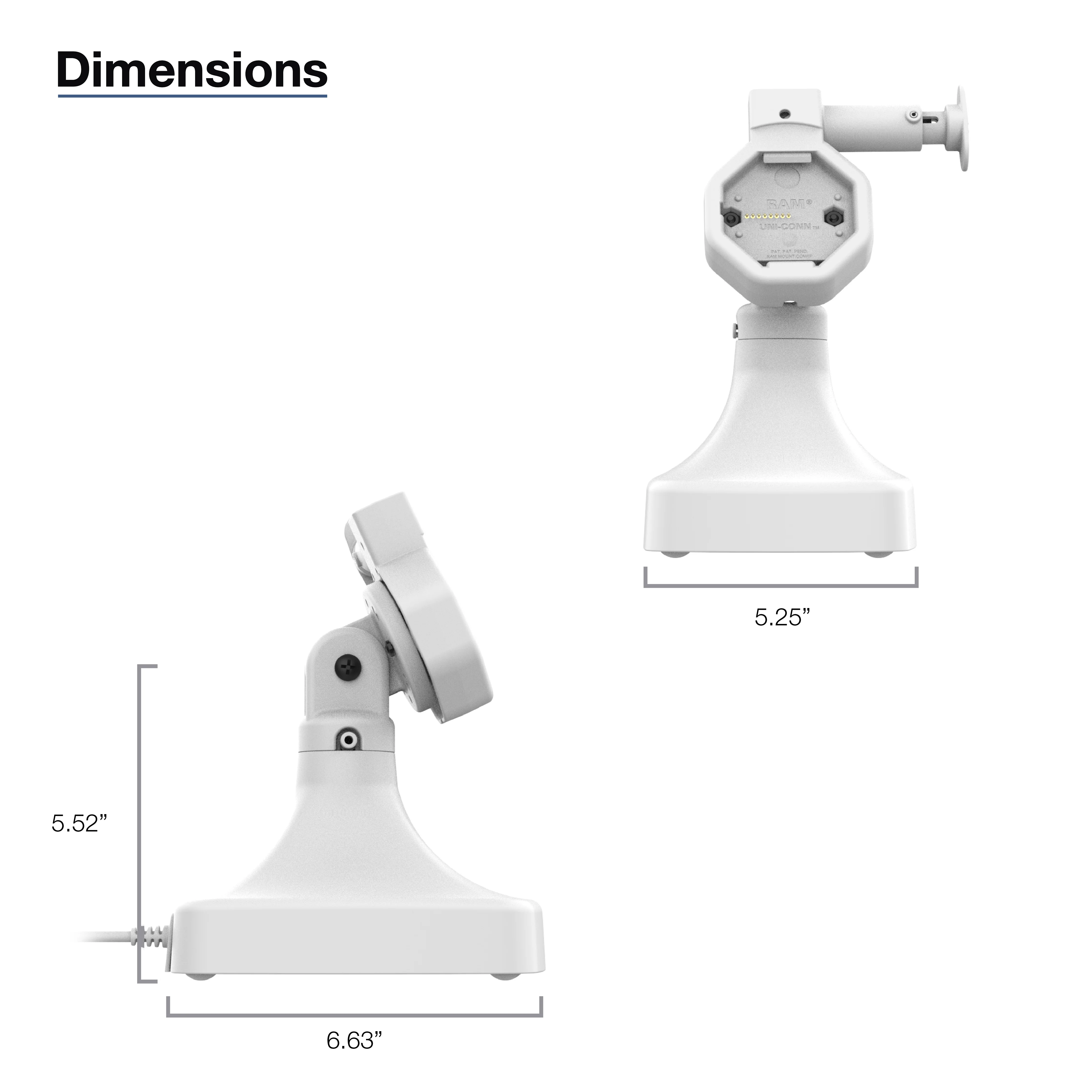GDS® Uni-Conn™ Powered Locking Tilt & Swivel Dock with USB-C + Data Gray - Image 7