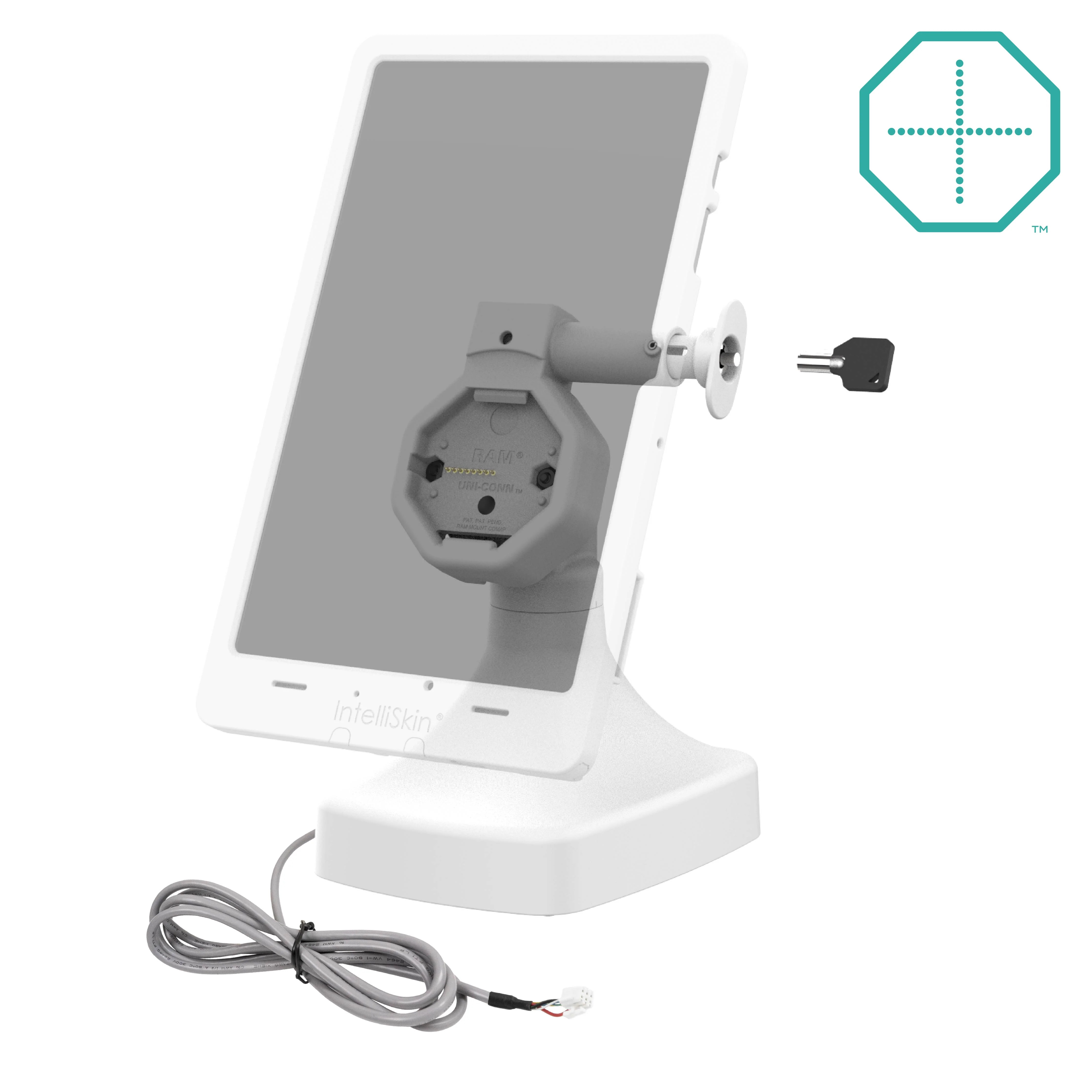GDS® Uni-Conn™ Powered Locking Tilt & Swivel Dock with PoE - Gray - Image 2