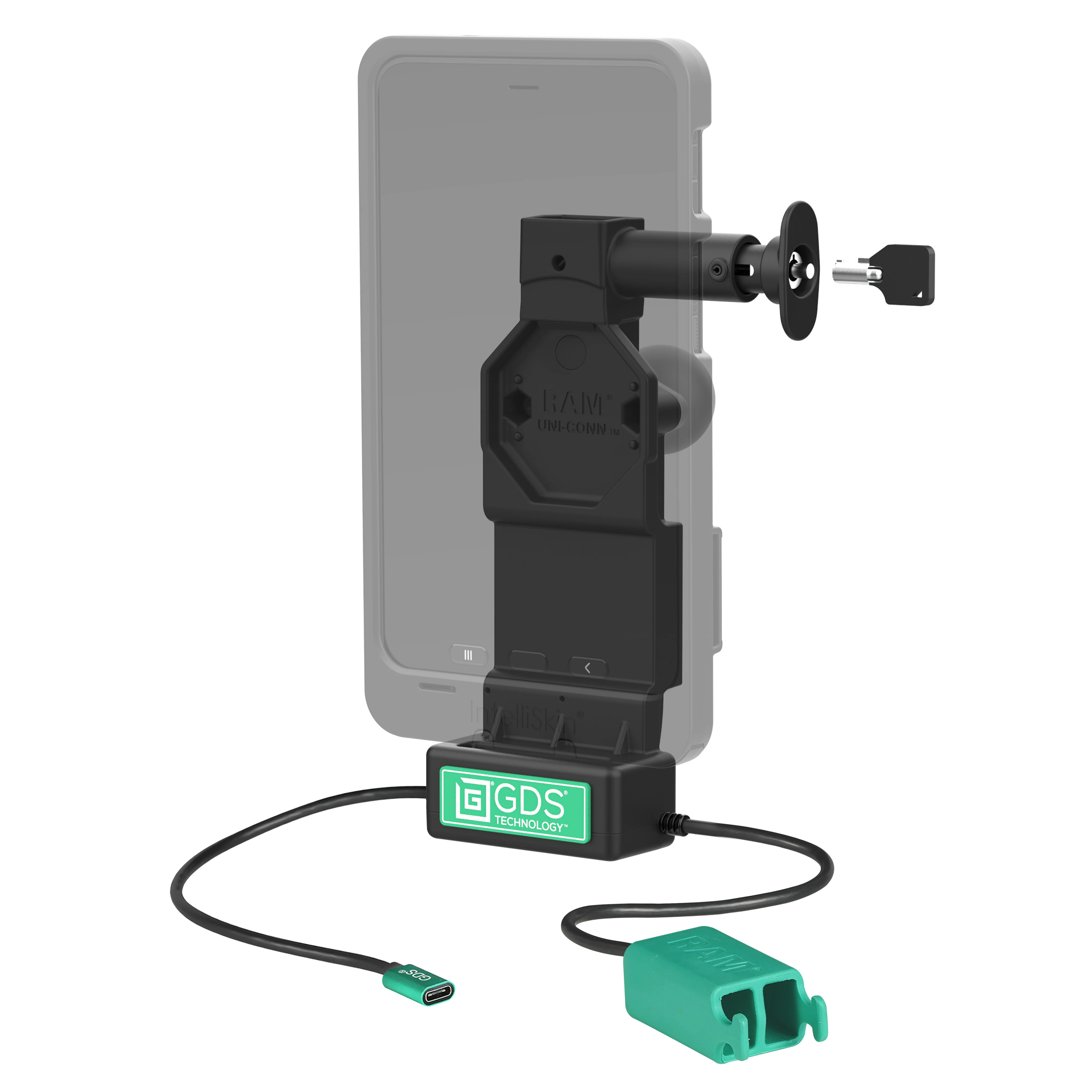 GDS® Uni-Conn⢠Locking Dock + Dual USB-A with Release Button - Image 2