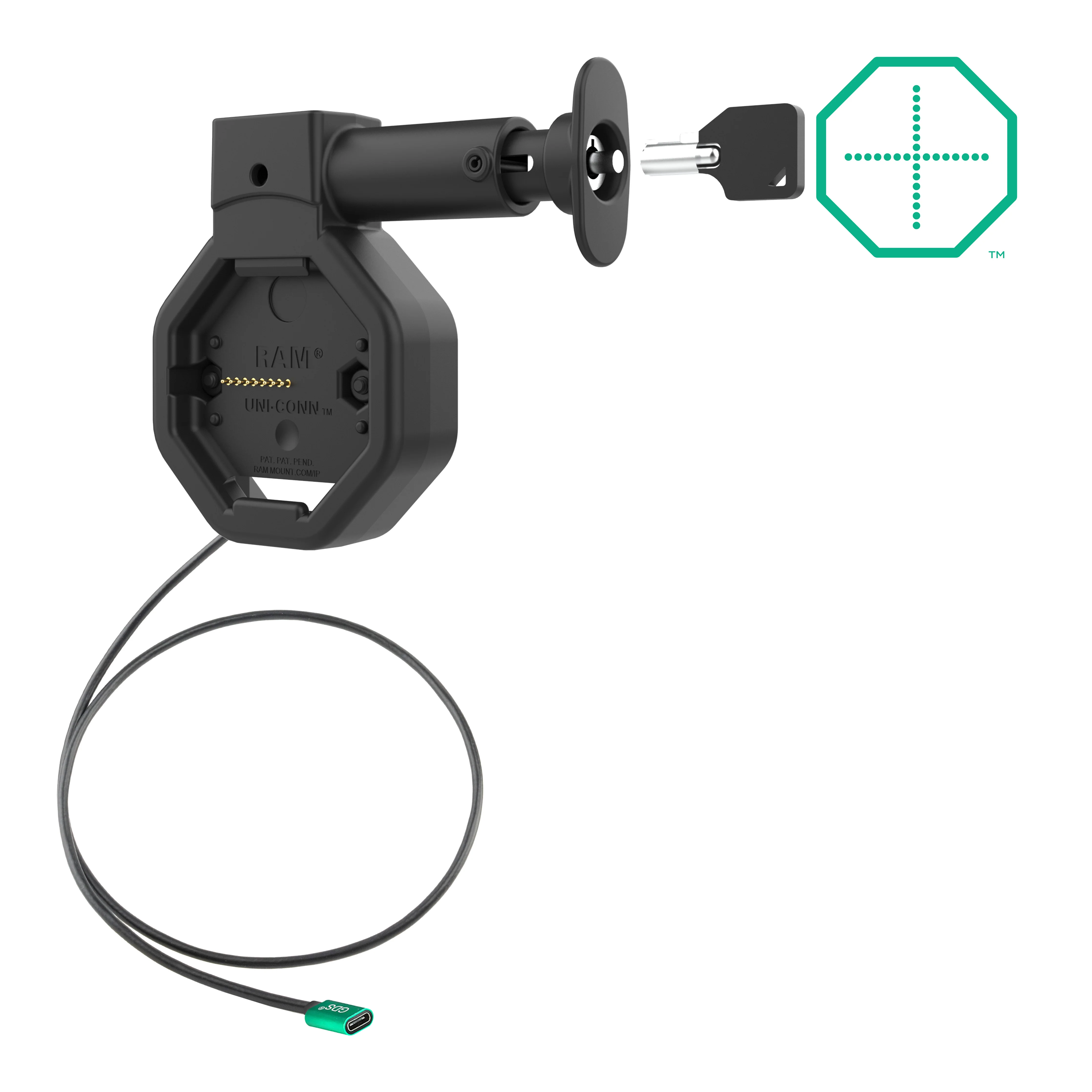 GDS® Uni-Conn™ Powered Locking USB-C Dock with Release Button