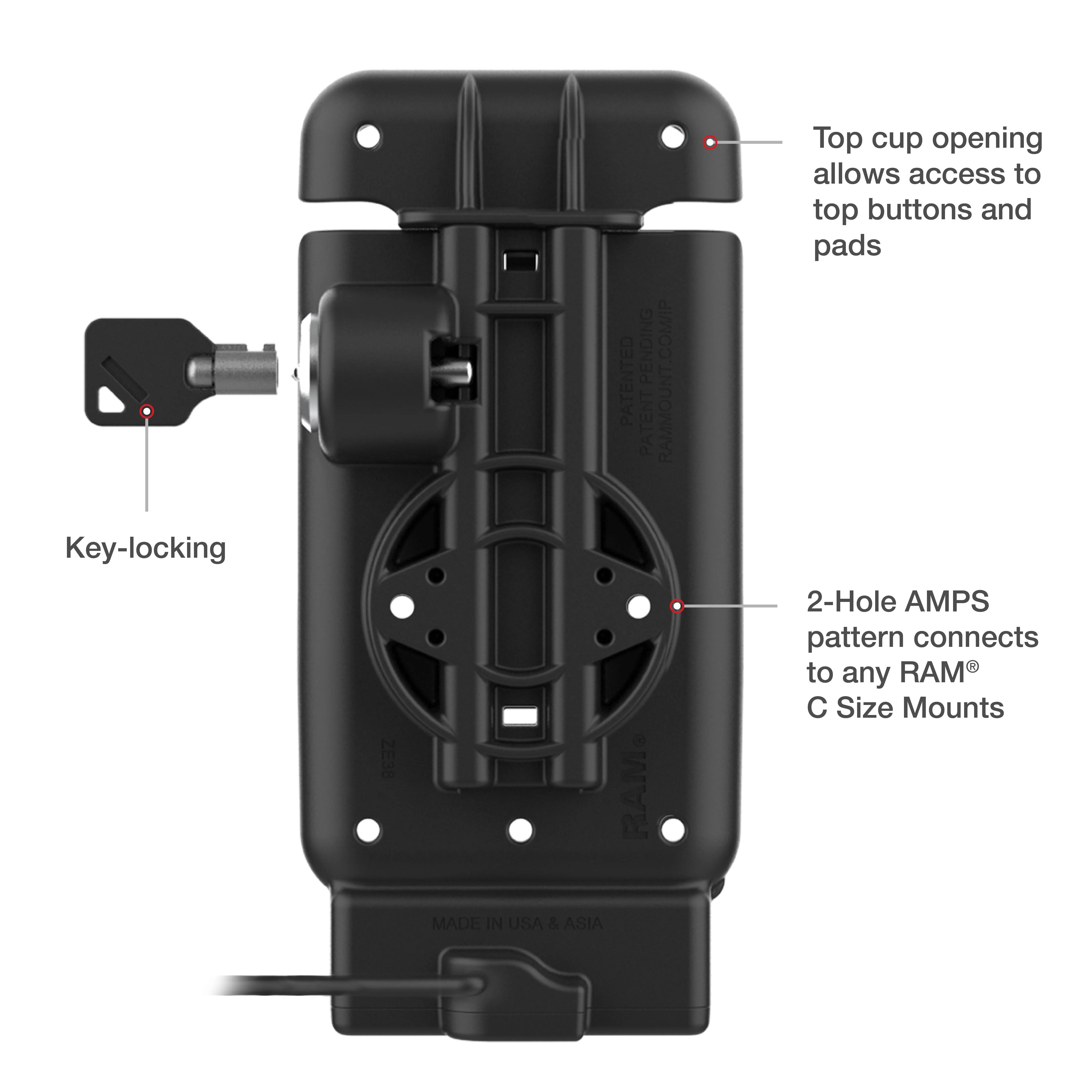GDS® Vehicle Dock for Samsung XCover7 Pro/6 Pro with USB-C IntelliSkin® - Image 4