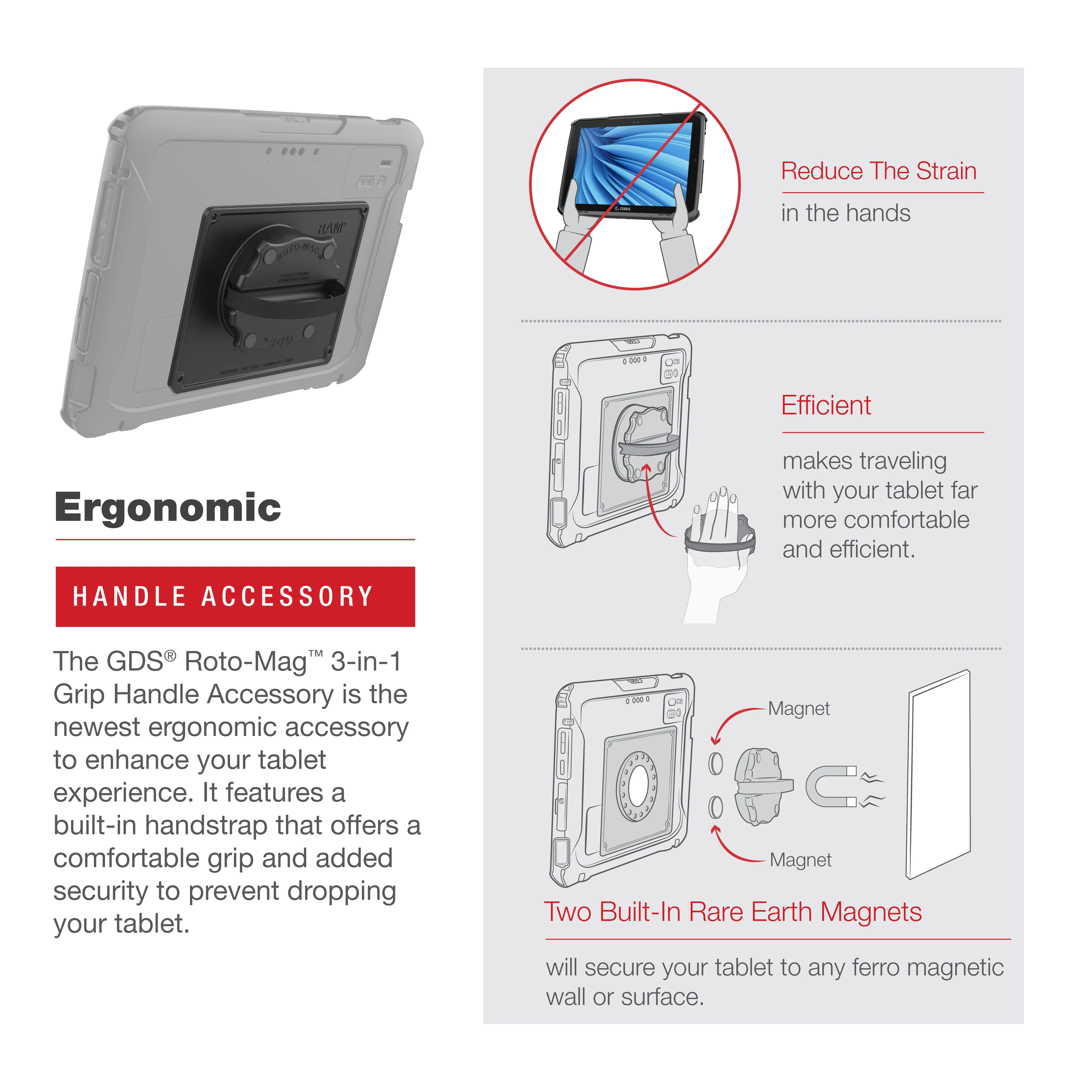 GDS® Roto-Mag™ 3-in-1 Grip Handle Accessory for Zebra ET8x - Image 3
