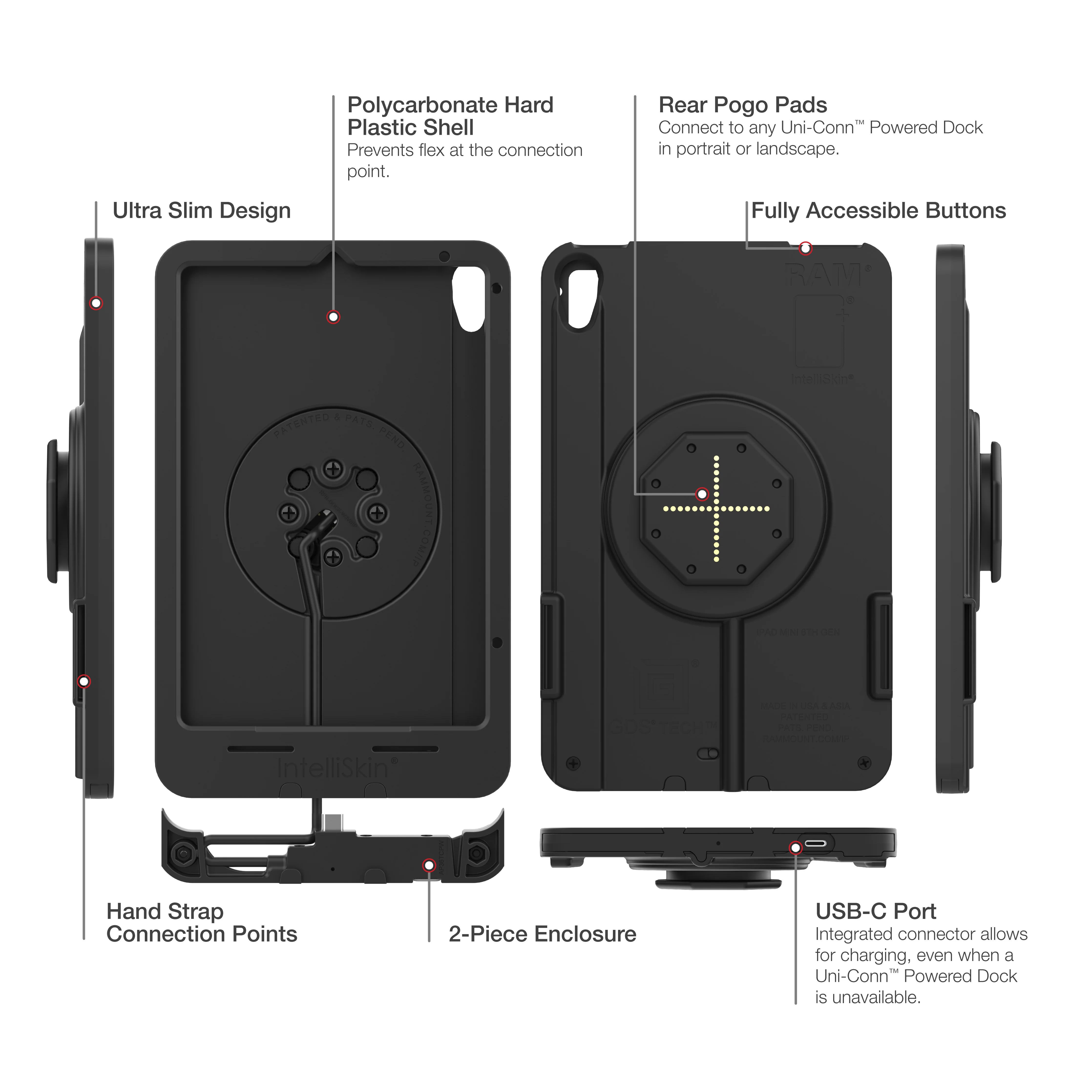 IntelliSkin® Thin-Case™ for iPad mini (A17 Pro) & mini 6 Rear Pogo Pads - Image 5