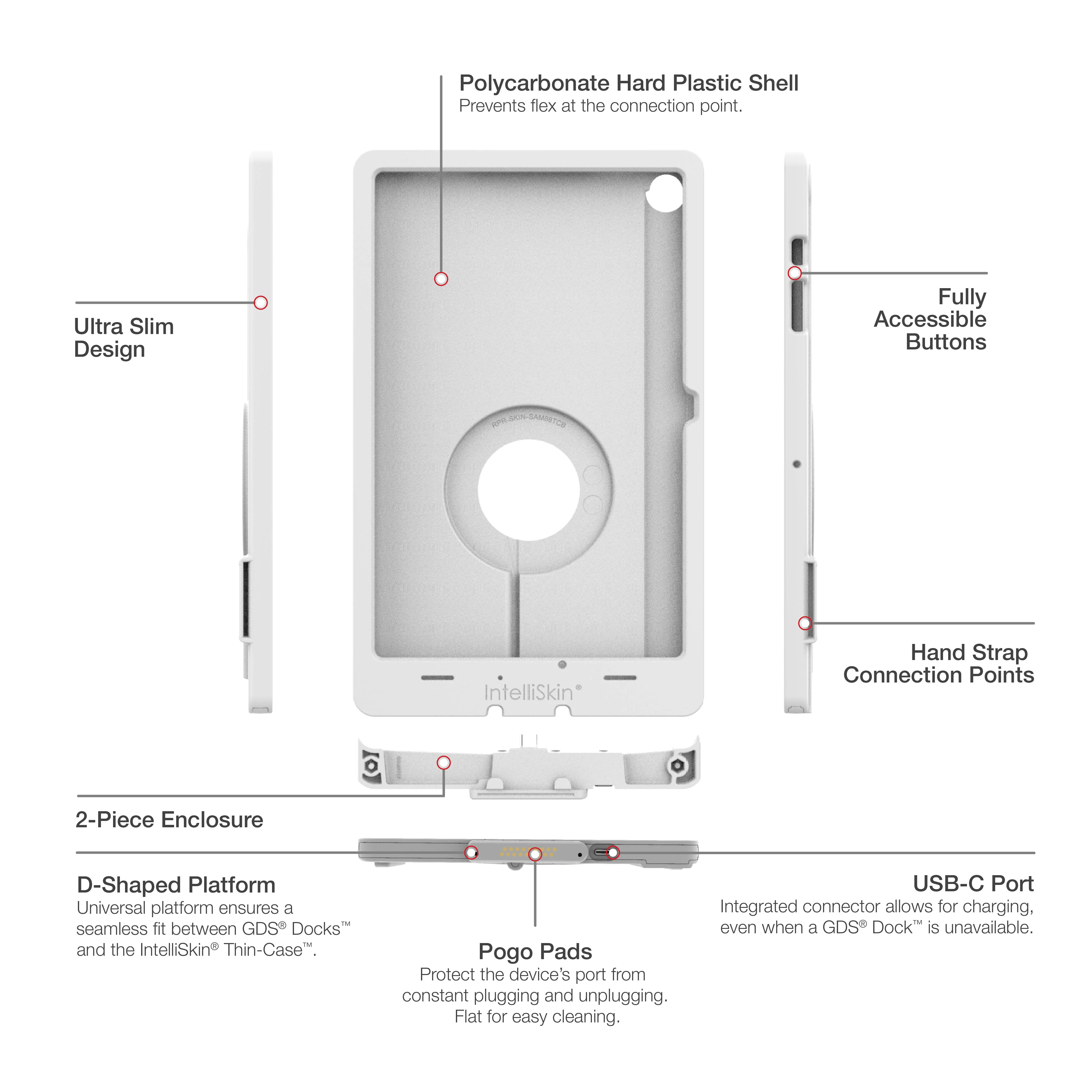 IntelliSkin® Thin-Case™ for Samsung Tab A9+ - Gray - Image 5