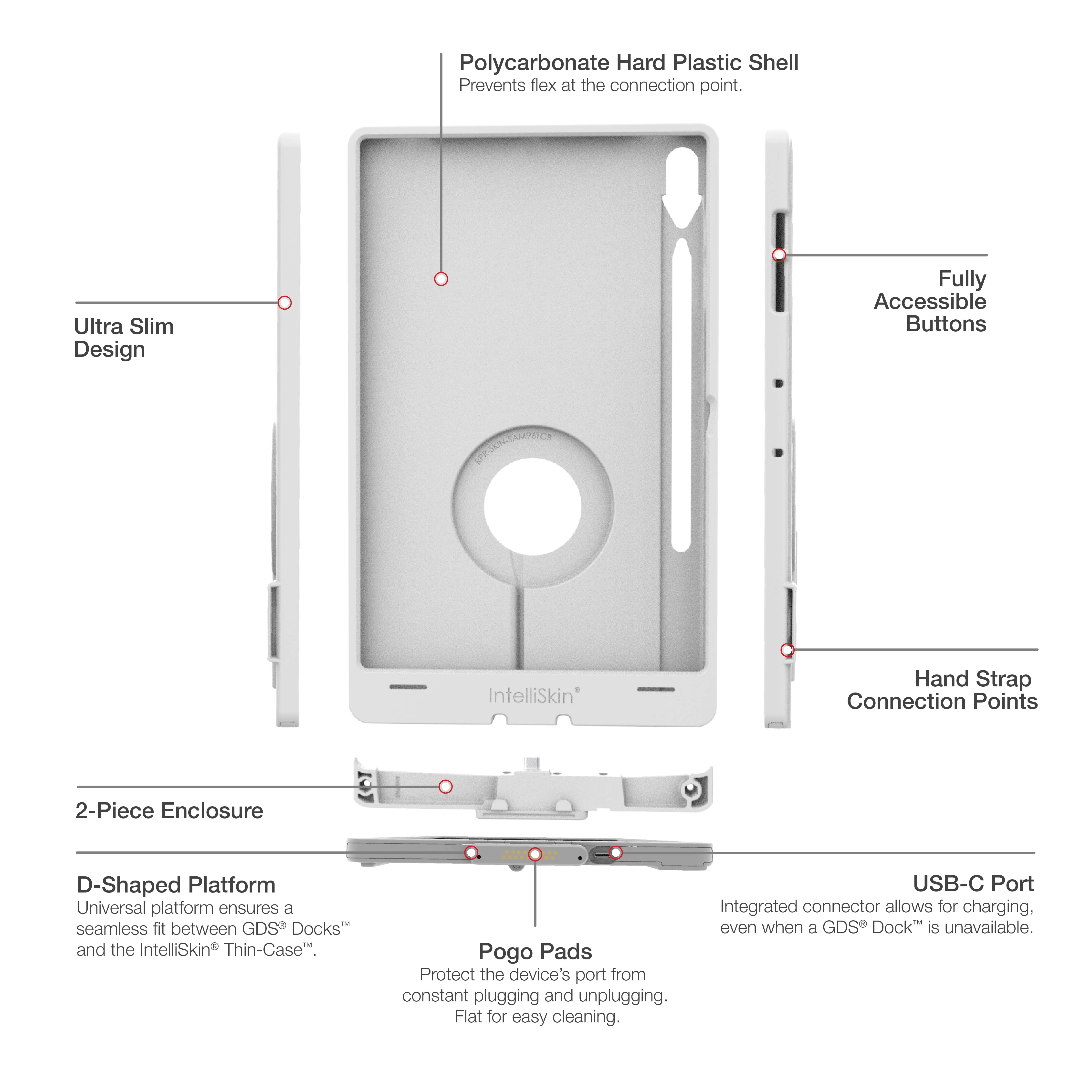 IntelliSkin® Thin-Case™ for Samsung Tab S10+, S9+ & S9 FE+ - Gray - Image 5