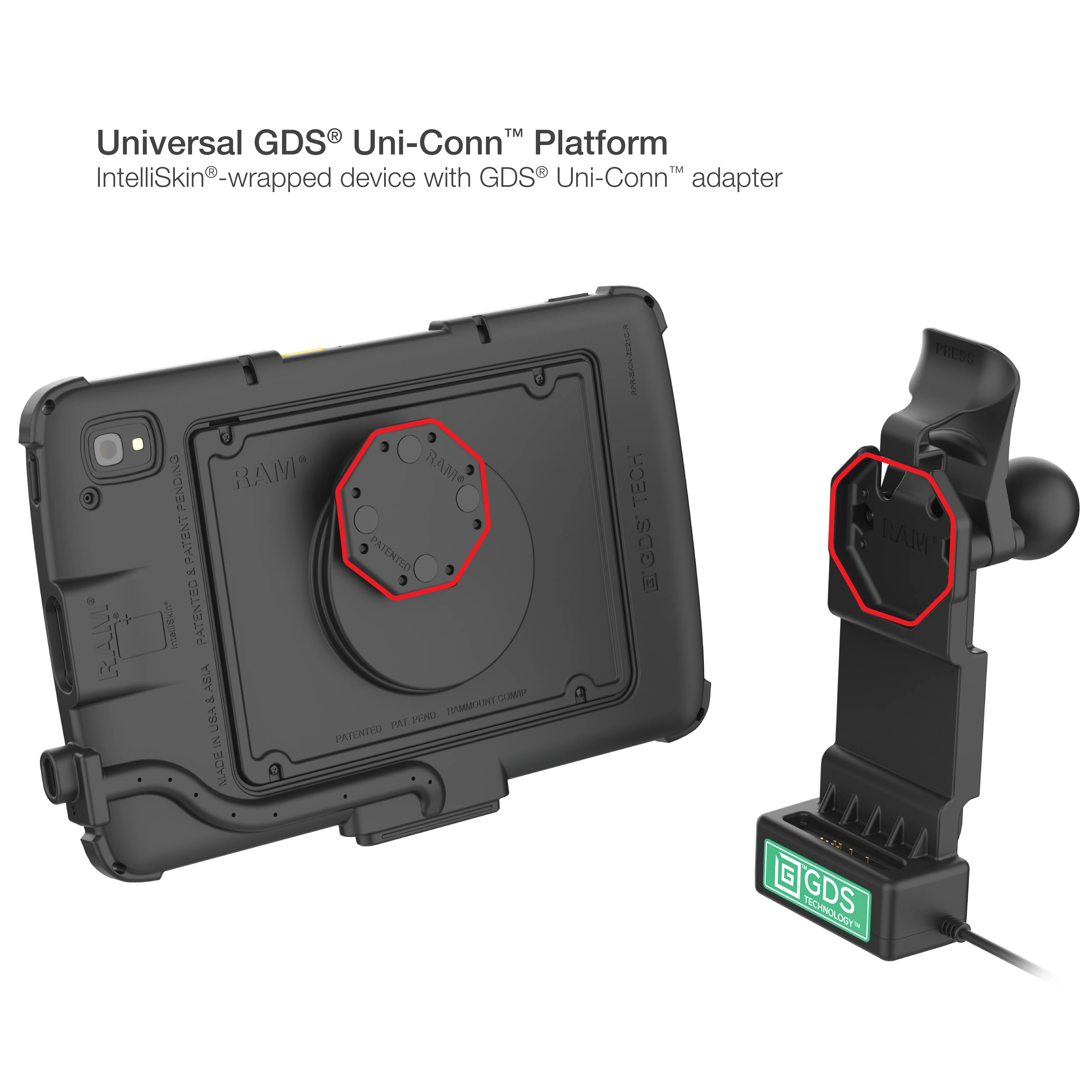 GDS® Uni-Conn⢠Adapter for Zebra ET401 & ET4x 10" Tablet - Image 3