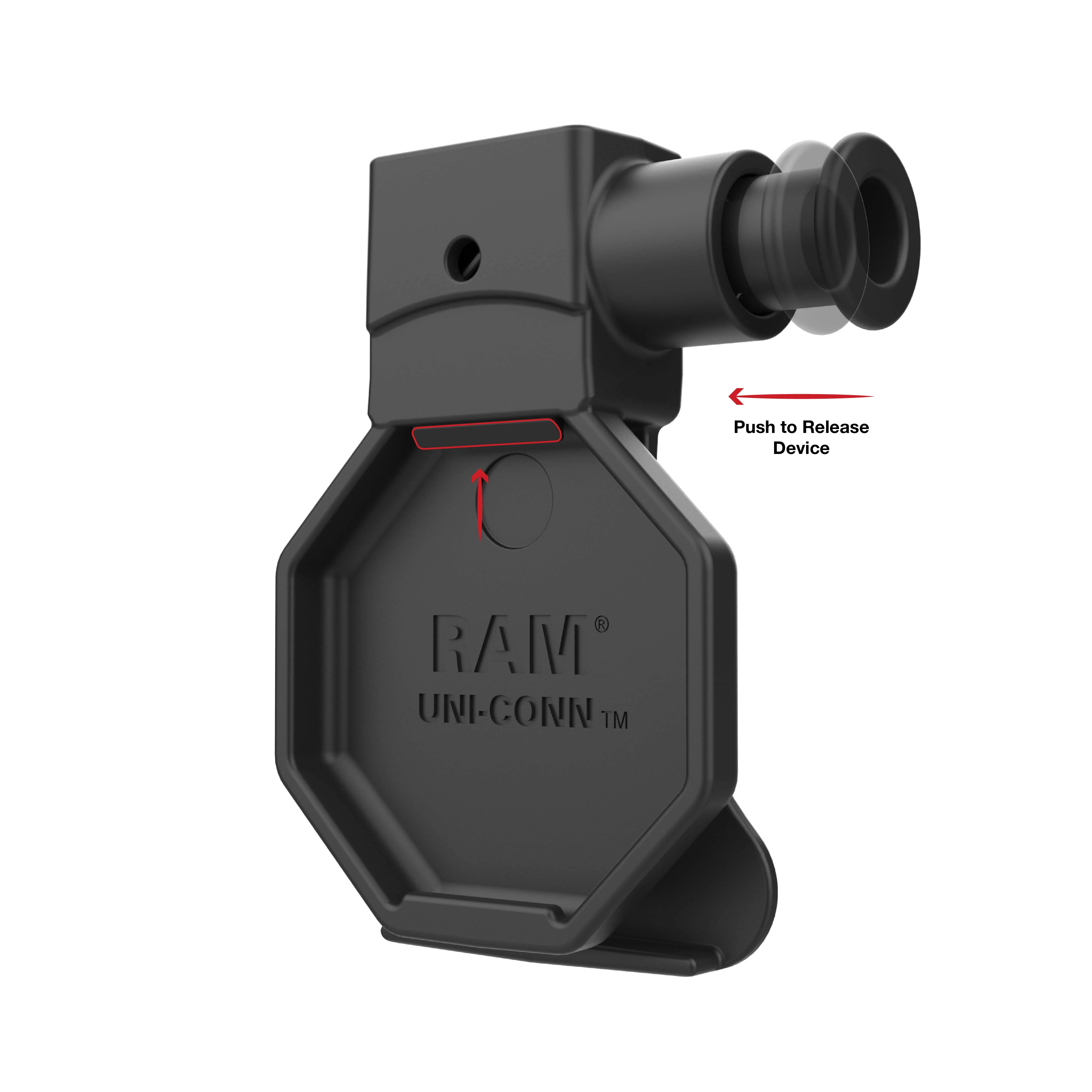 RAM® Belt Clip Holder with Release Button for GDS® Uni-Conn⢠Button - Image 3