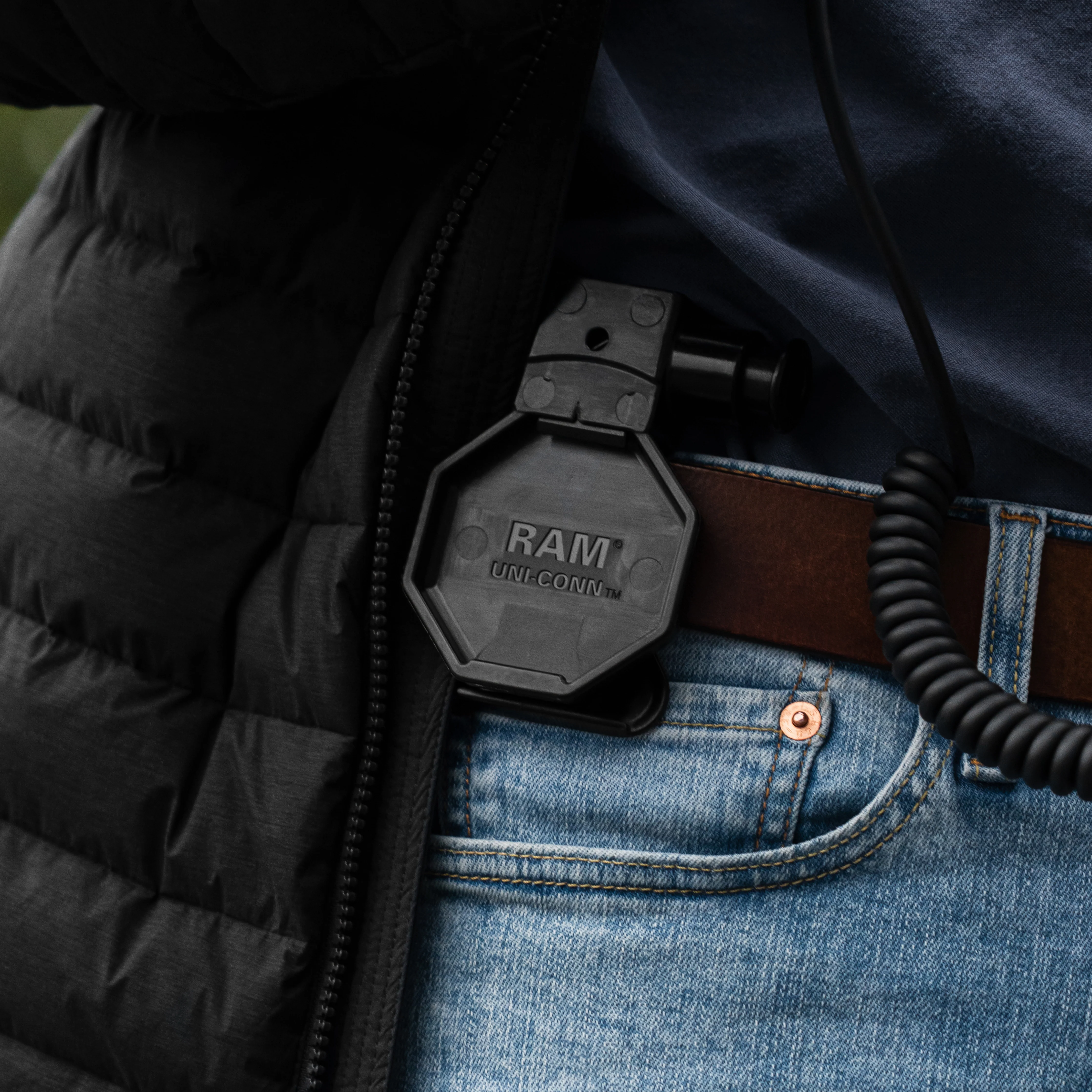 RAM® Belt Clip Holder with Release Button for GDS® Uni-Conn⢠Button - Image 4
