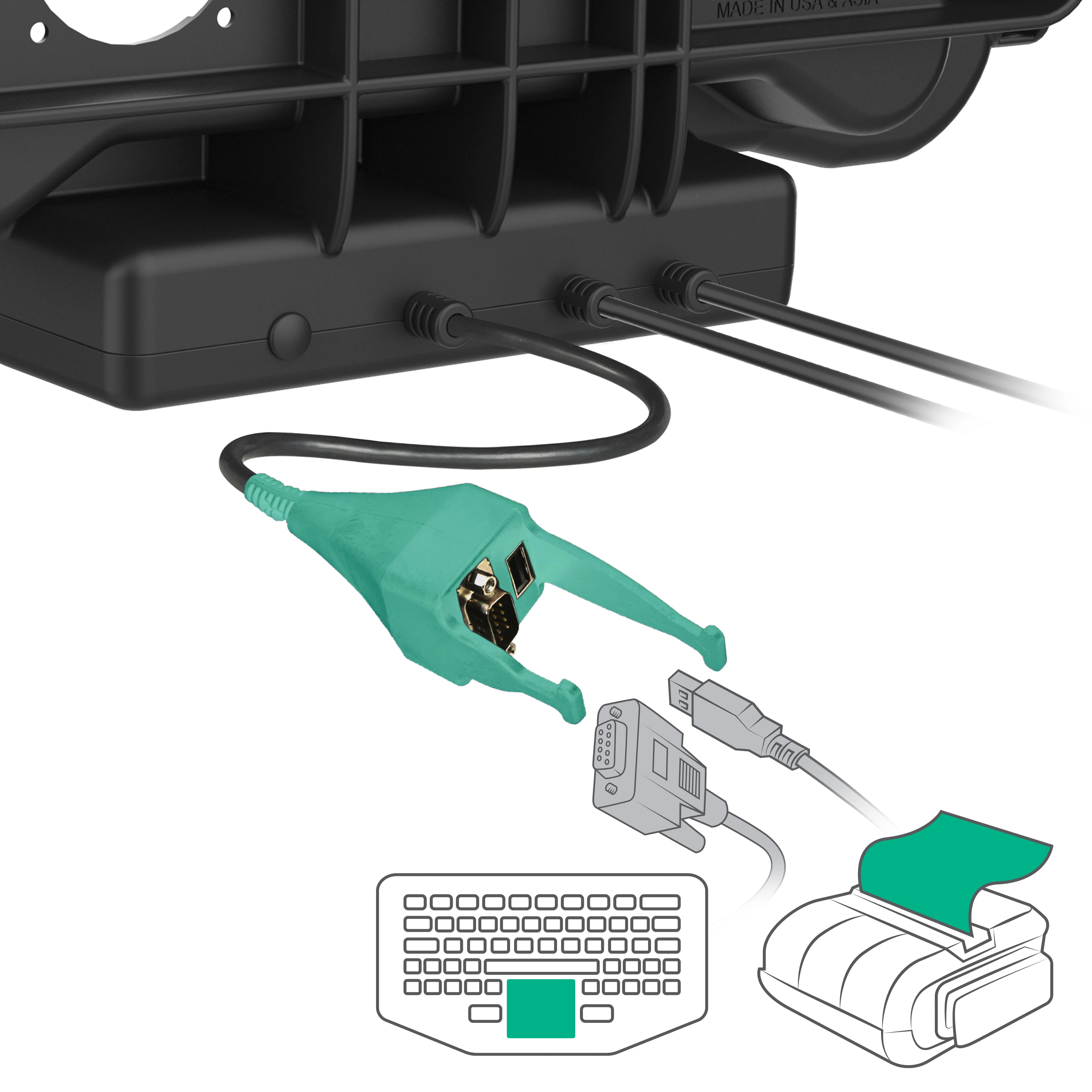 RAMĀ® Locking Power + Data & DB9 Dock for Honeywell ScanPal EDA10A - Image 5
