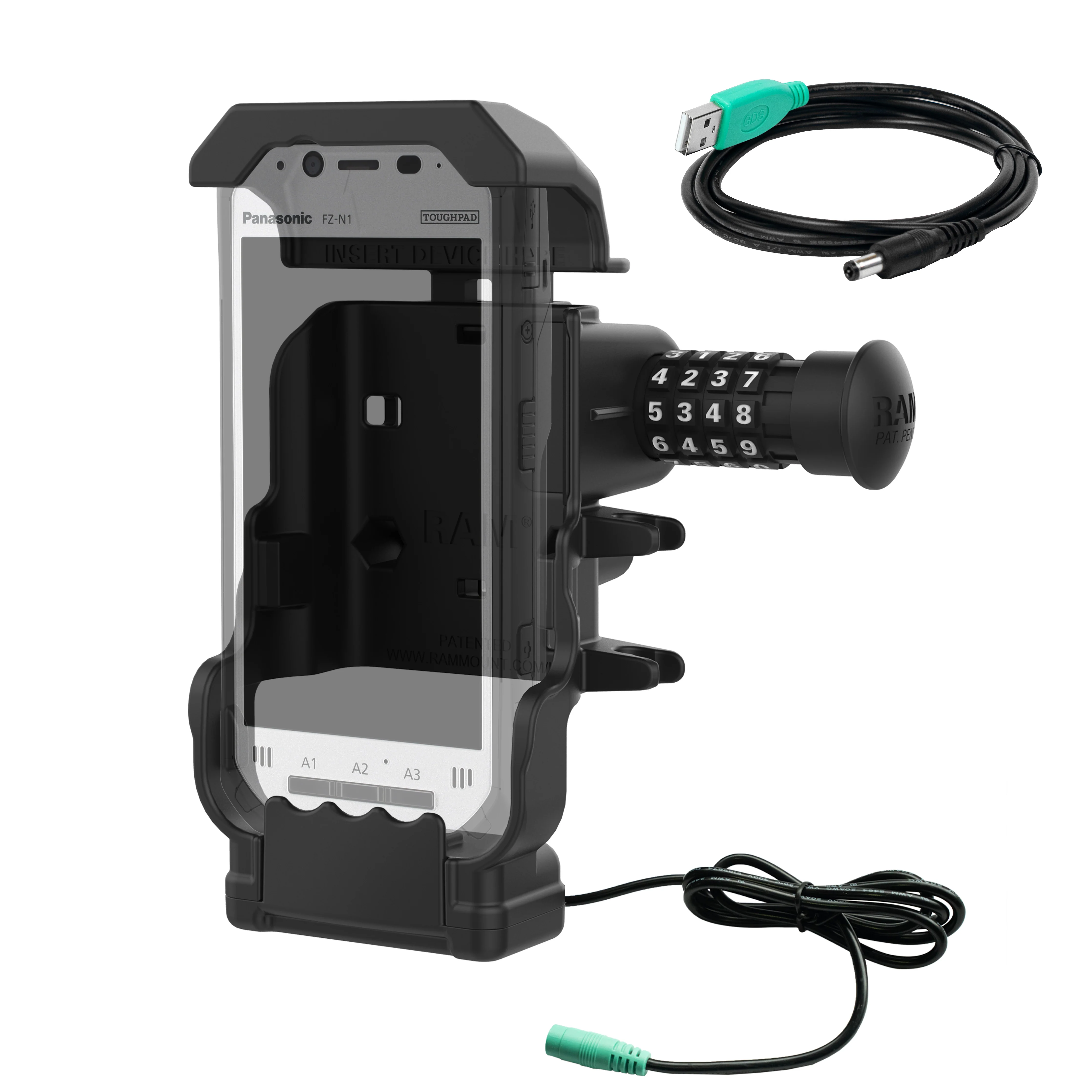 RAM® Powered Combo-Locking Dock for Panasonic Toughbook FZ-N1 & FZ-F1