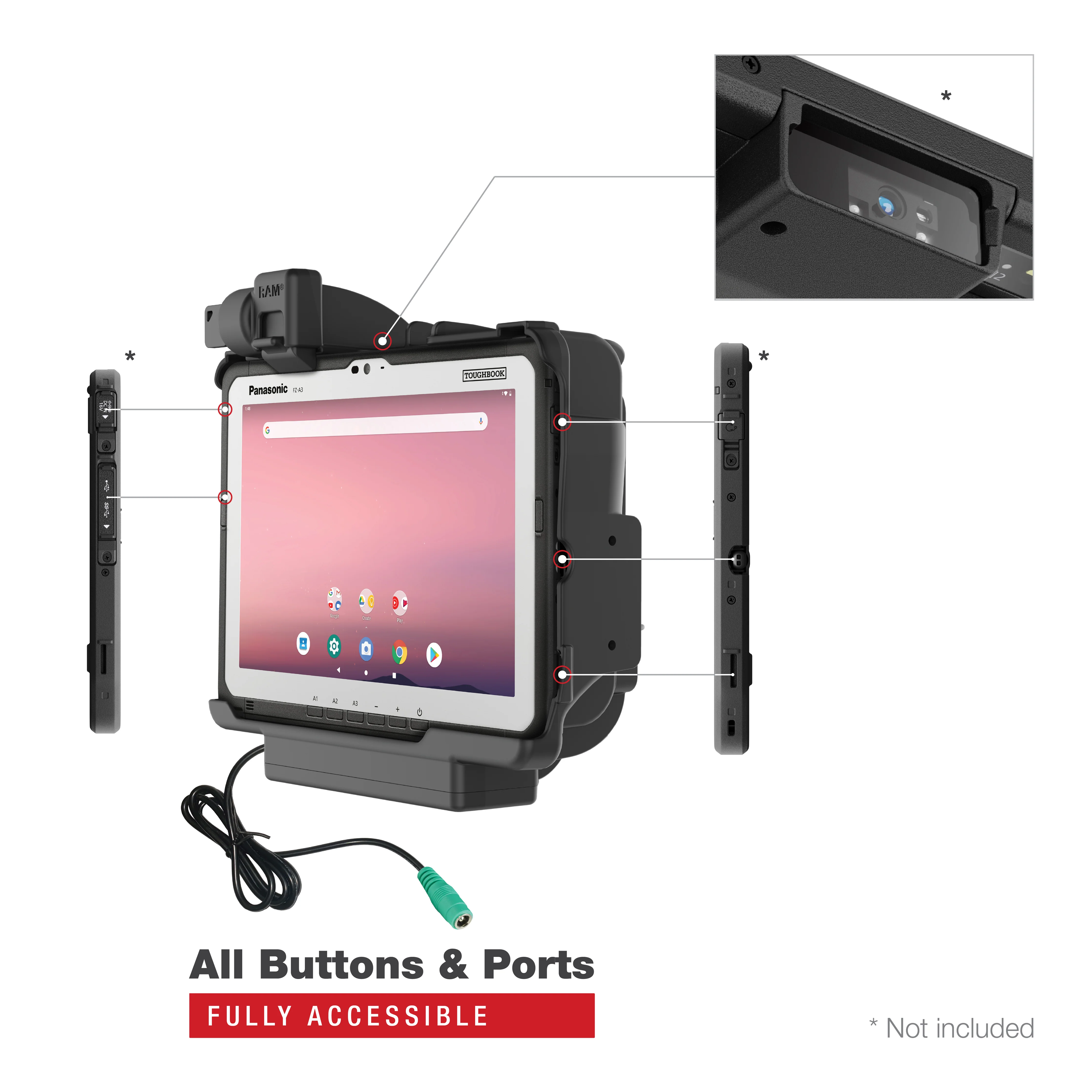RAMĀ® Locking Powered Dock for Panasonic FZ-A3 - Image 5
