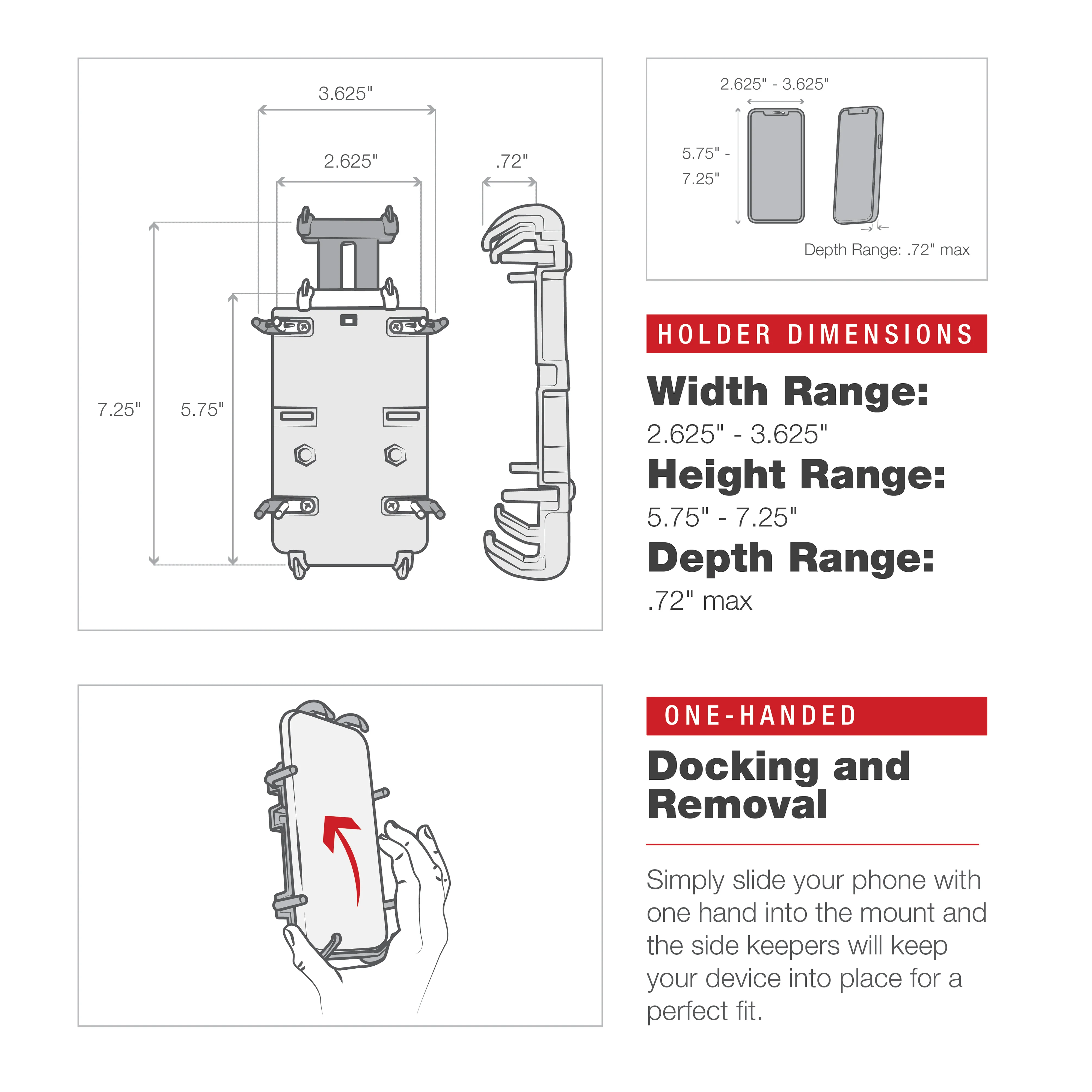 RAM® Quick-Grip™ XL Phone Mount with Low-Profile Tough-Claw™ - Image 6