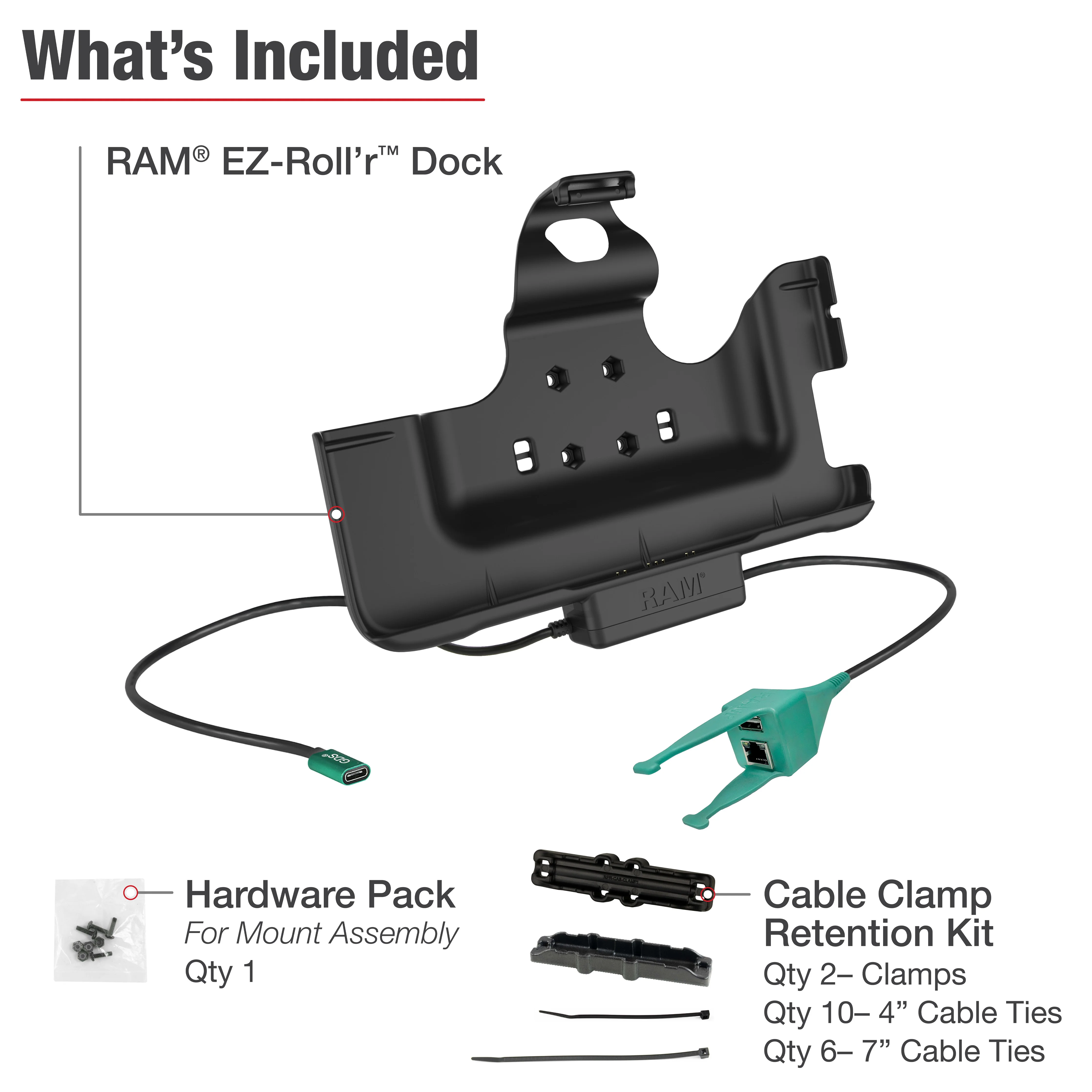 RAM® USB-C Powered Dock + USB-A & RJ45 Data for Tab Active5 Pro & 4 Pro - Image 5