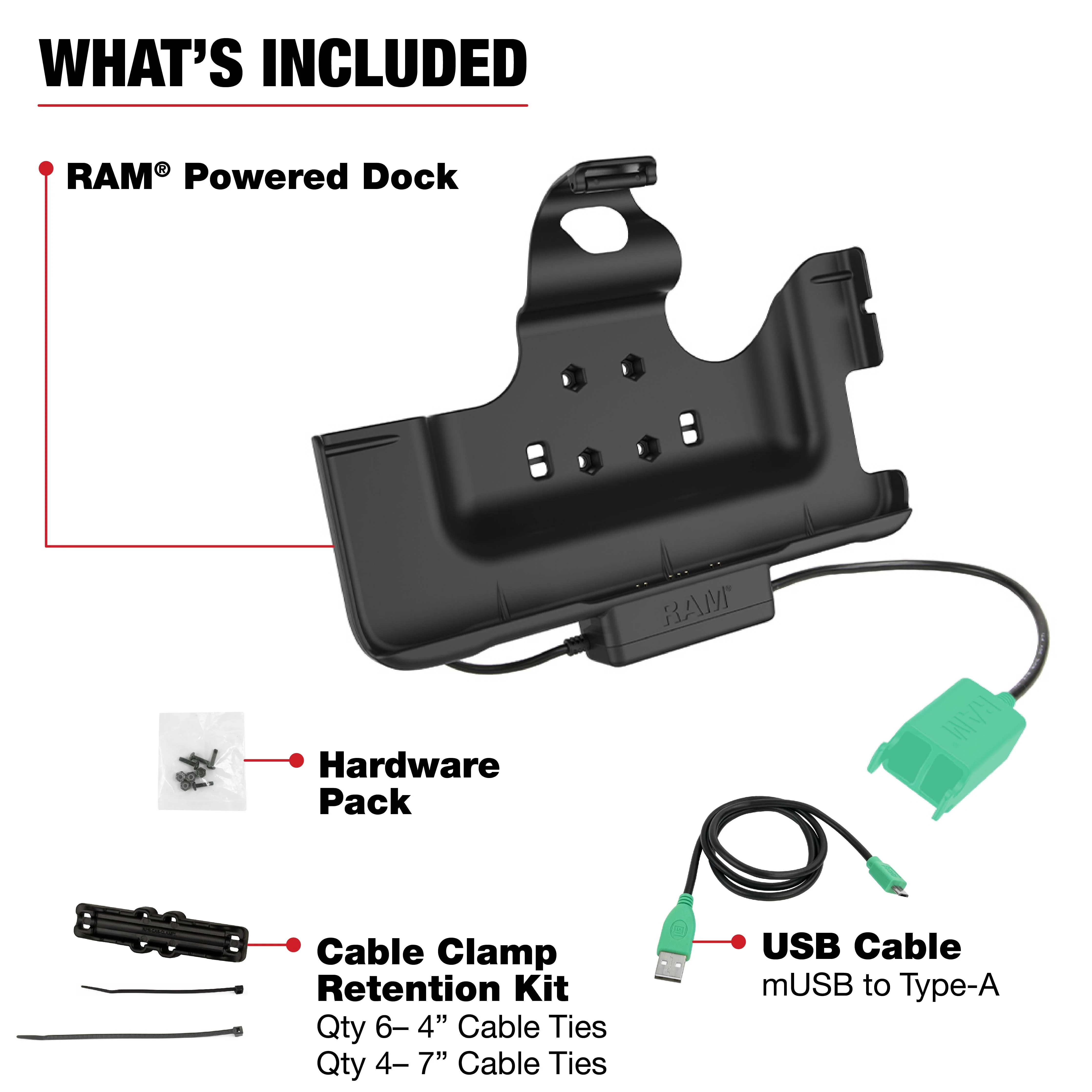 RAM® Power & Dual USB Data Dock for Tab Active5 Pro & 4 Pro - Image 3