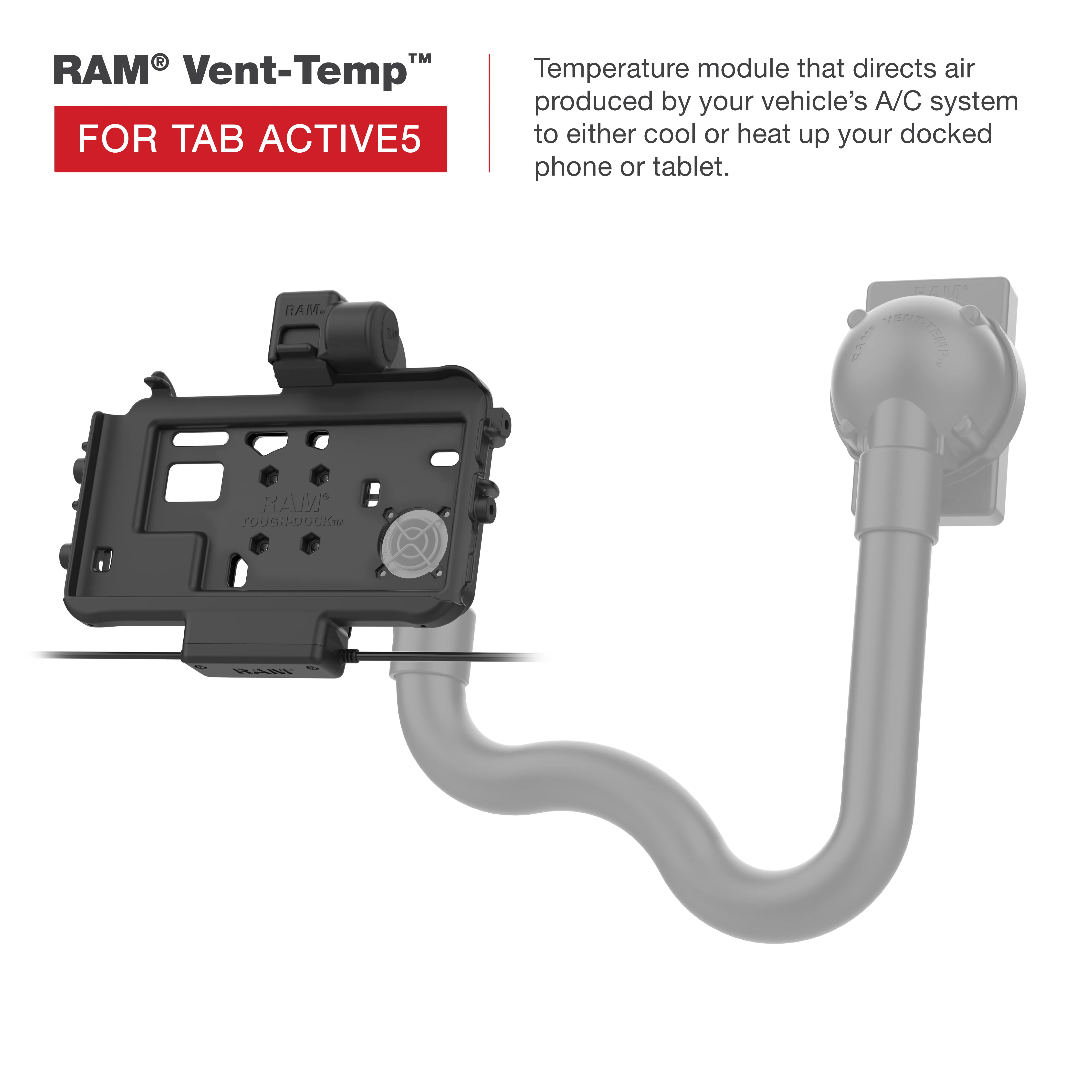 RAM® Thin-Dock™ Power + USB-C & USB-A Data for Tab Active5 & 3 - Image 5
