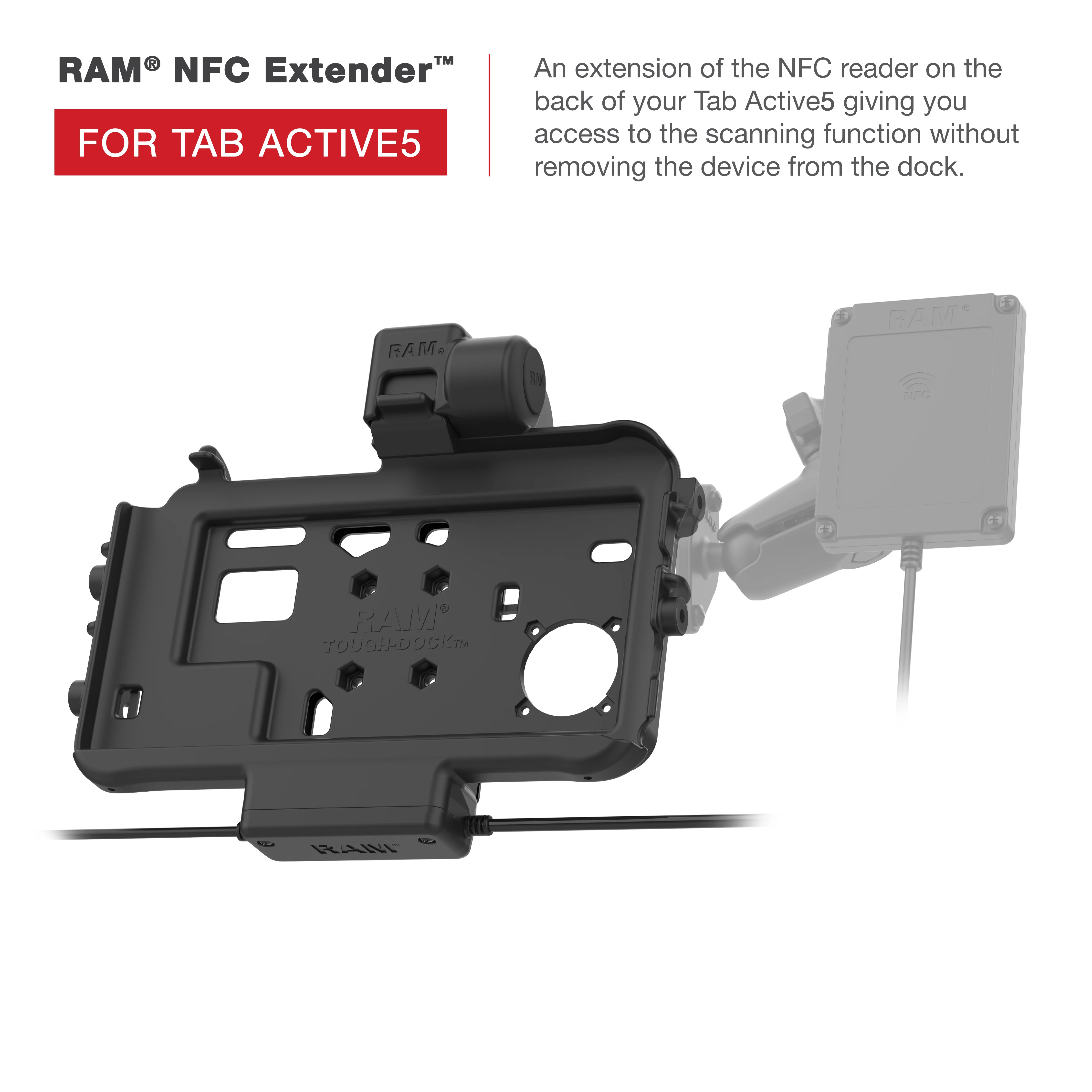 RAM® Thin-Dock™ Power + USB-C & USB-A Data for Tab Active5 & 3 - Image 6