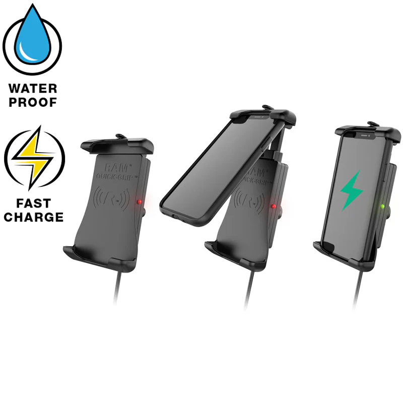 RAM® Quick-Grip⢠15W Waterproof Wireless Charging Holder with Charger - Image 2