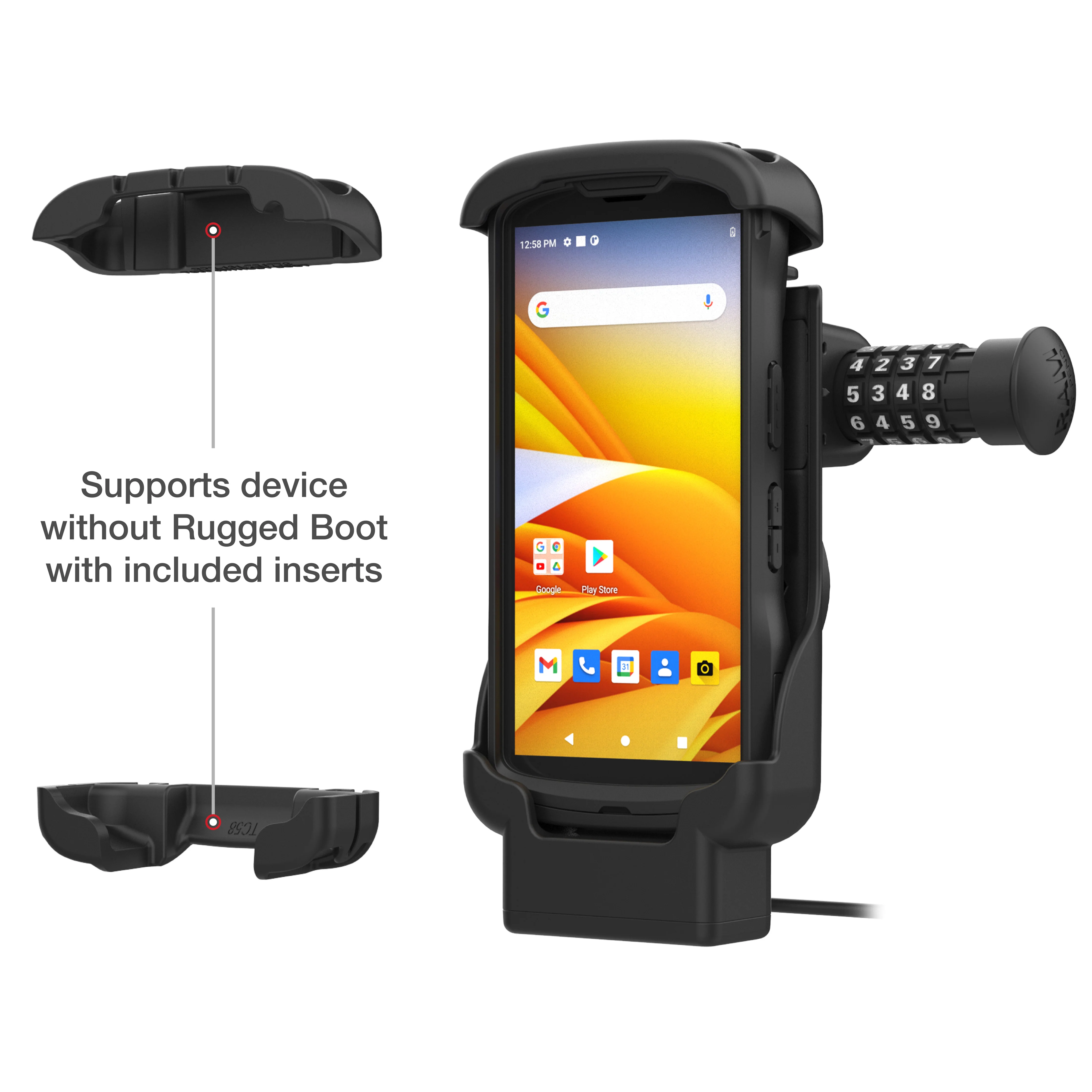 RAMĀ® Combo-Locking Form-Fit Powered Dock for Zebra TC53 & TC58 - Image 4