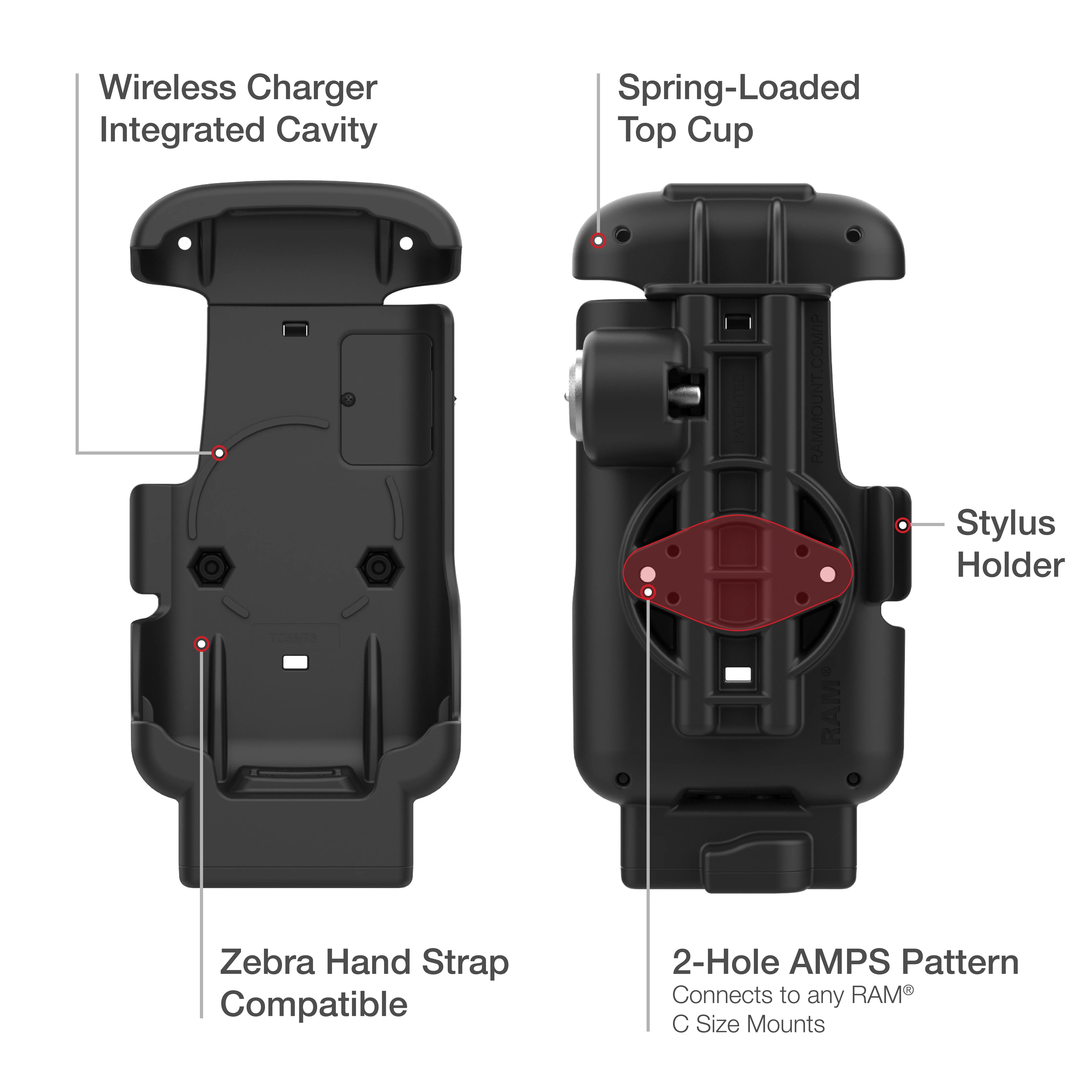 RAMĀ® Key-Locking Form-Fit Holder for Zebra TC73 & TC78 - Image 6
