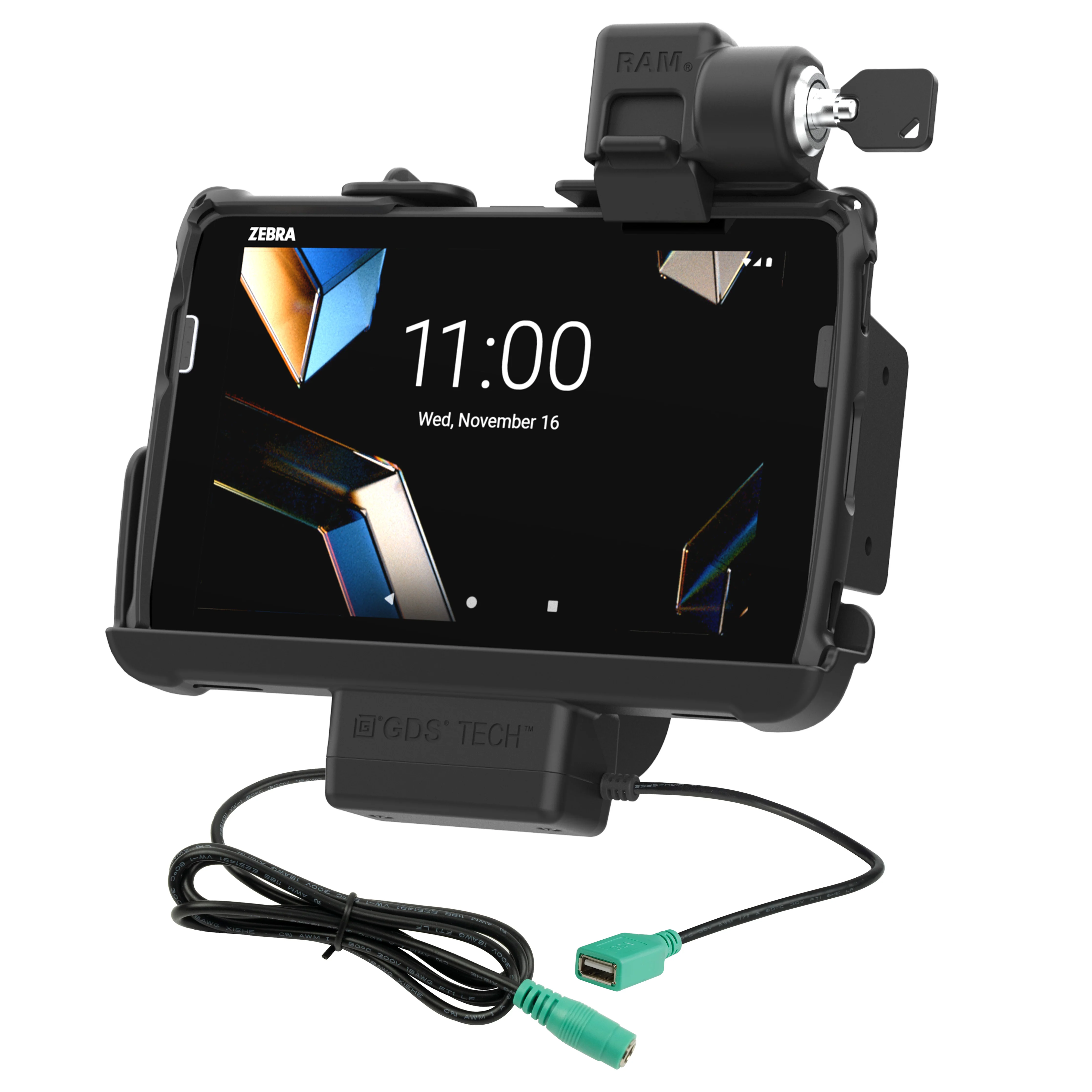 Locking RAM® Tough-Dock⢠Power + Data for Zebra ET4x 8"