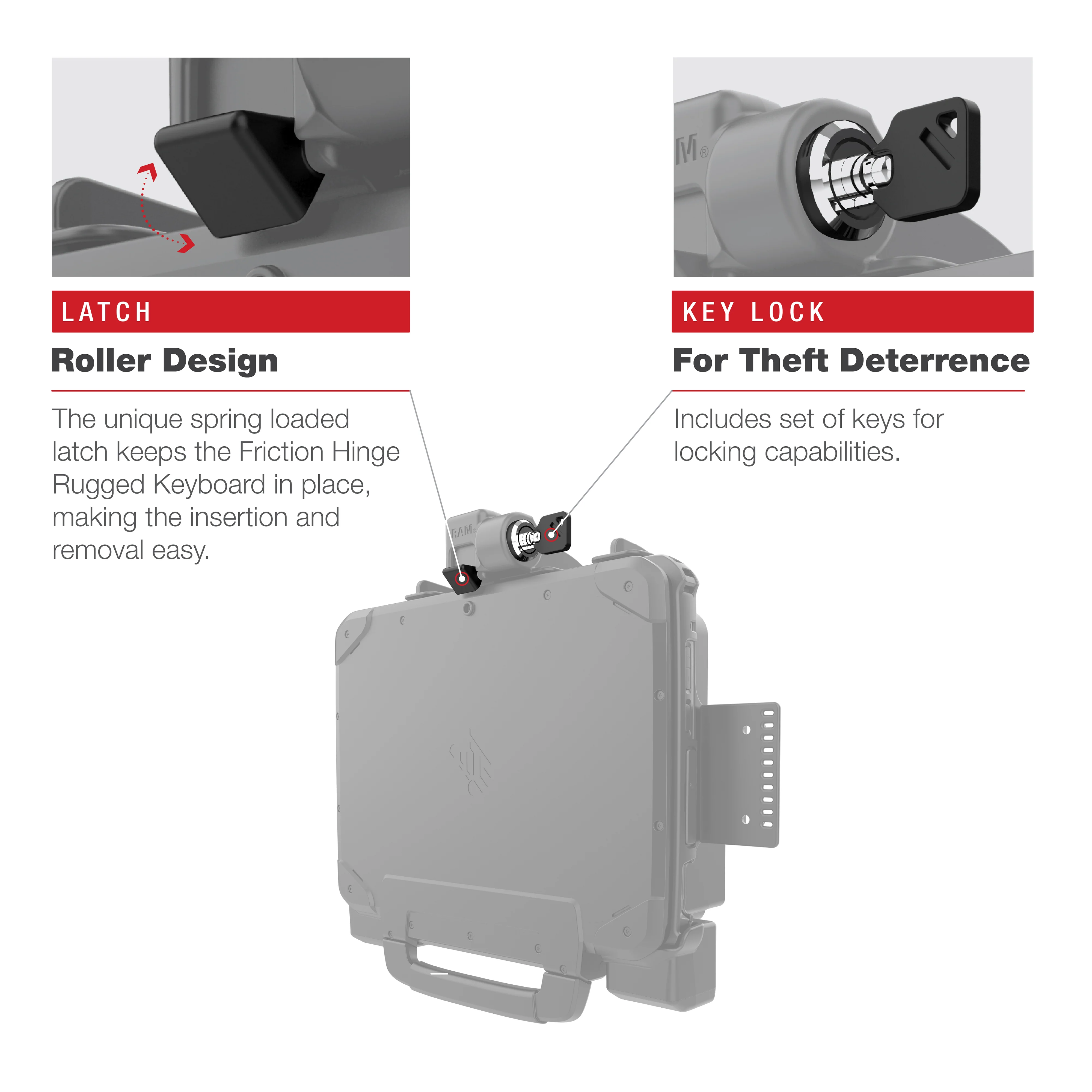 RAMĀ® Locking Form-Fit Holder for Zebra ET8x 2-in-1 Tablet - Image 6