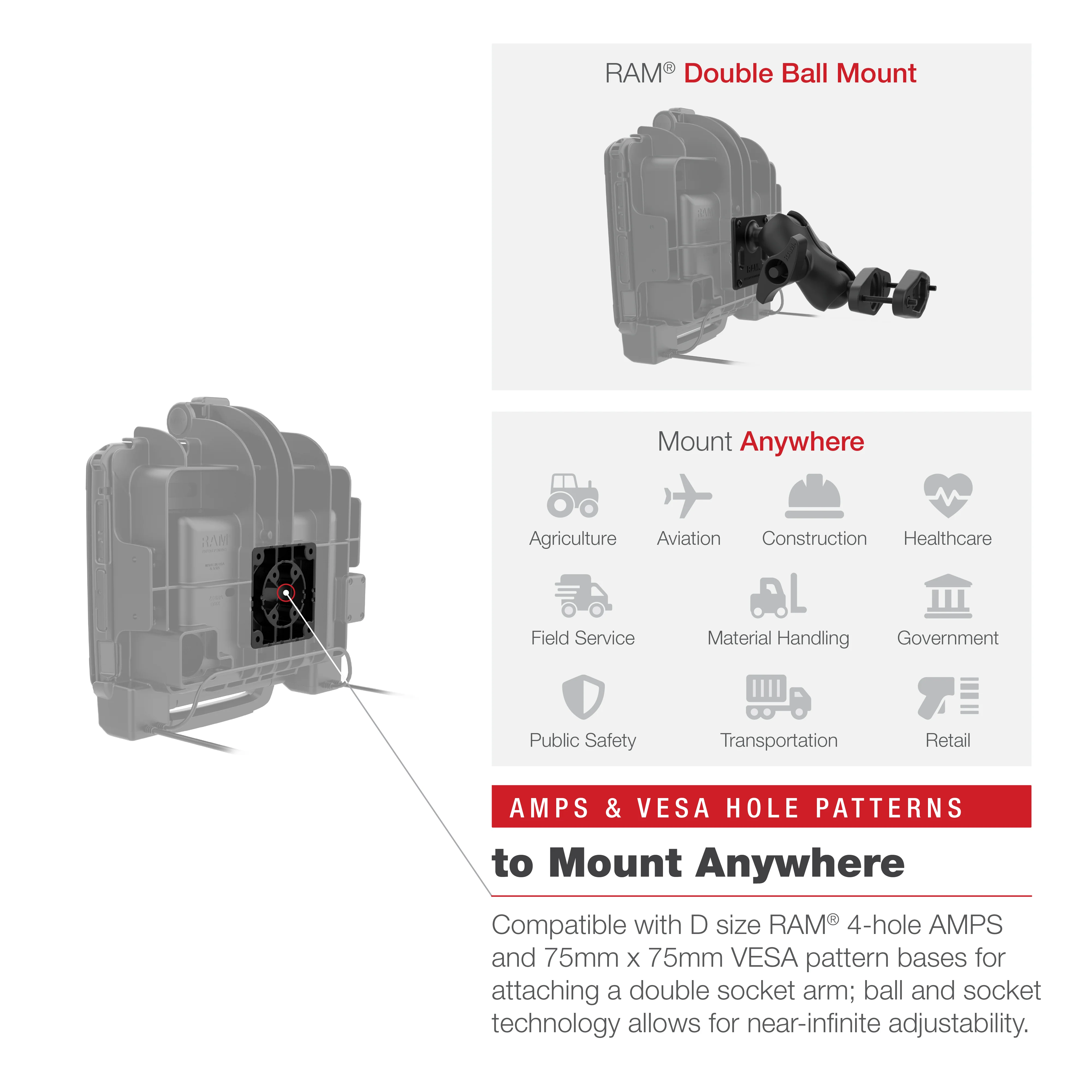 RAMĀ® Power + Dual USB Dock for Zebra ET8x 2-in-1 Tablet - Image 7
