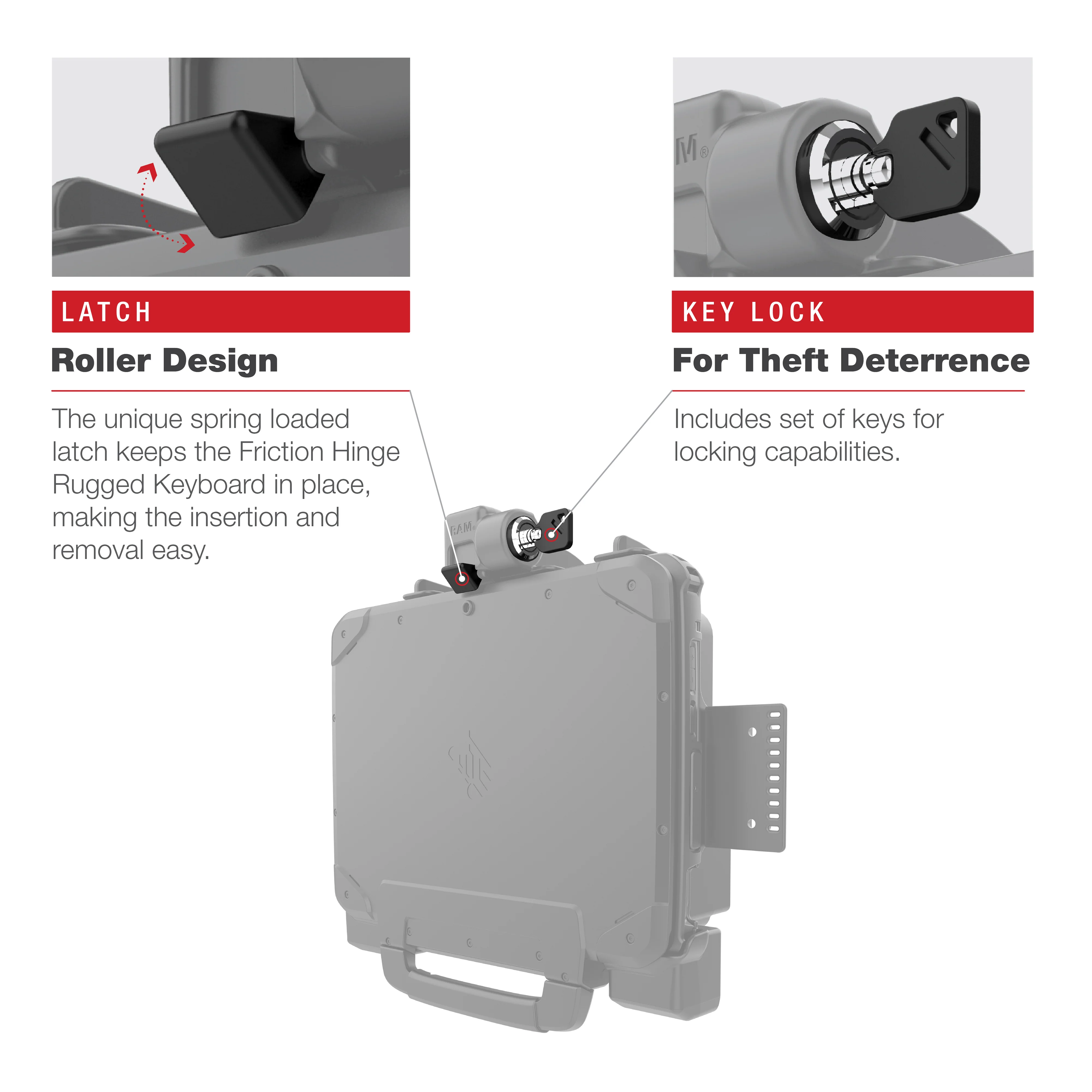 RAM® Powered Locking Dock for Zebra ET8x 2-in-1 Tablet - Image 6