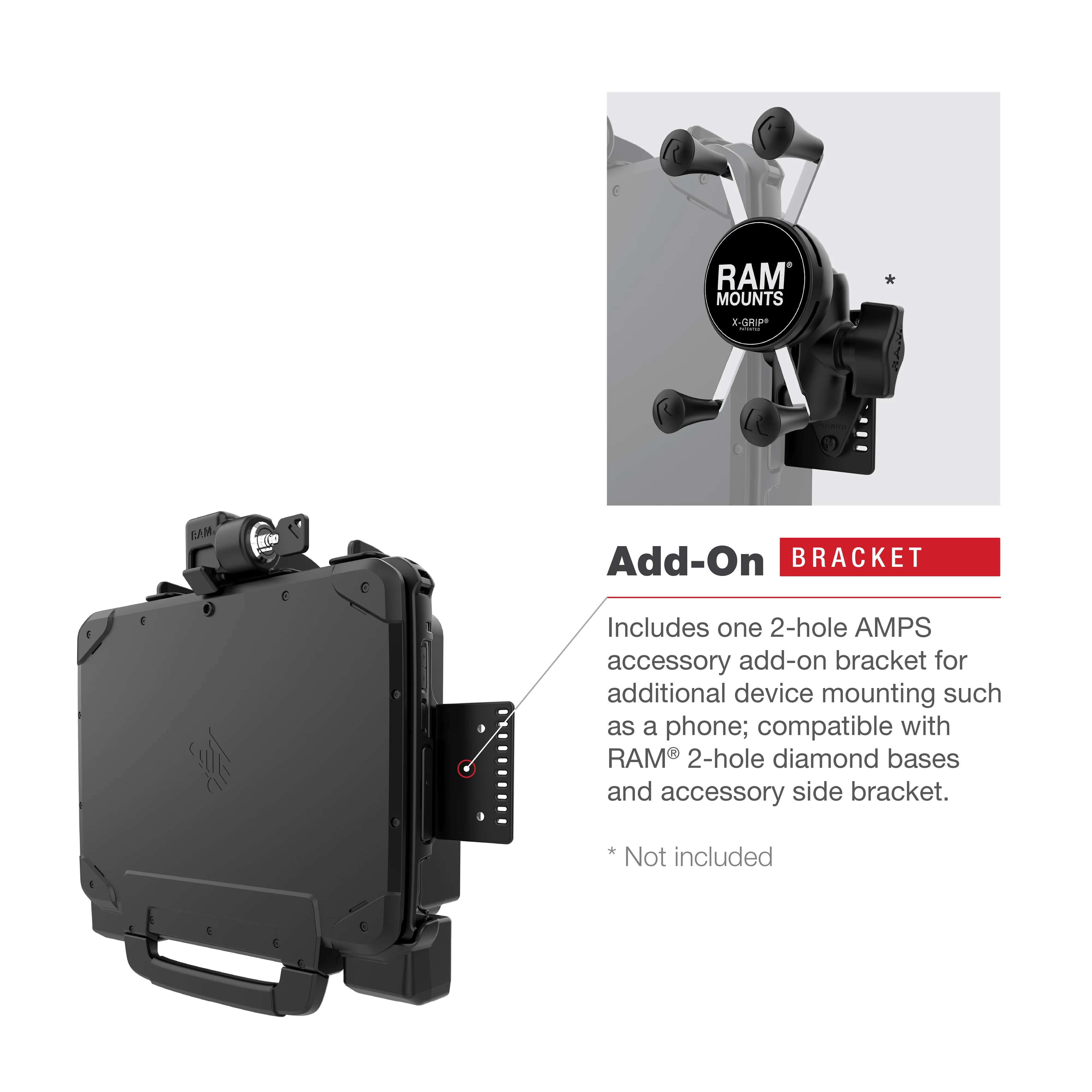 RAM® Powered Locking Dock for Zebra ET8x 2-in-1 Tablet - Image 8