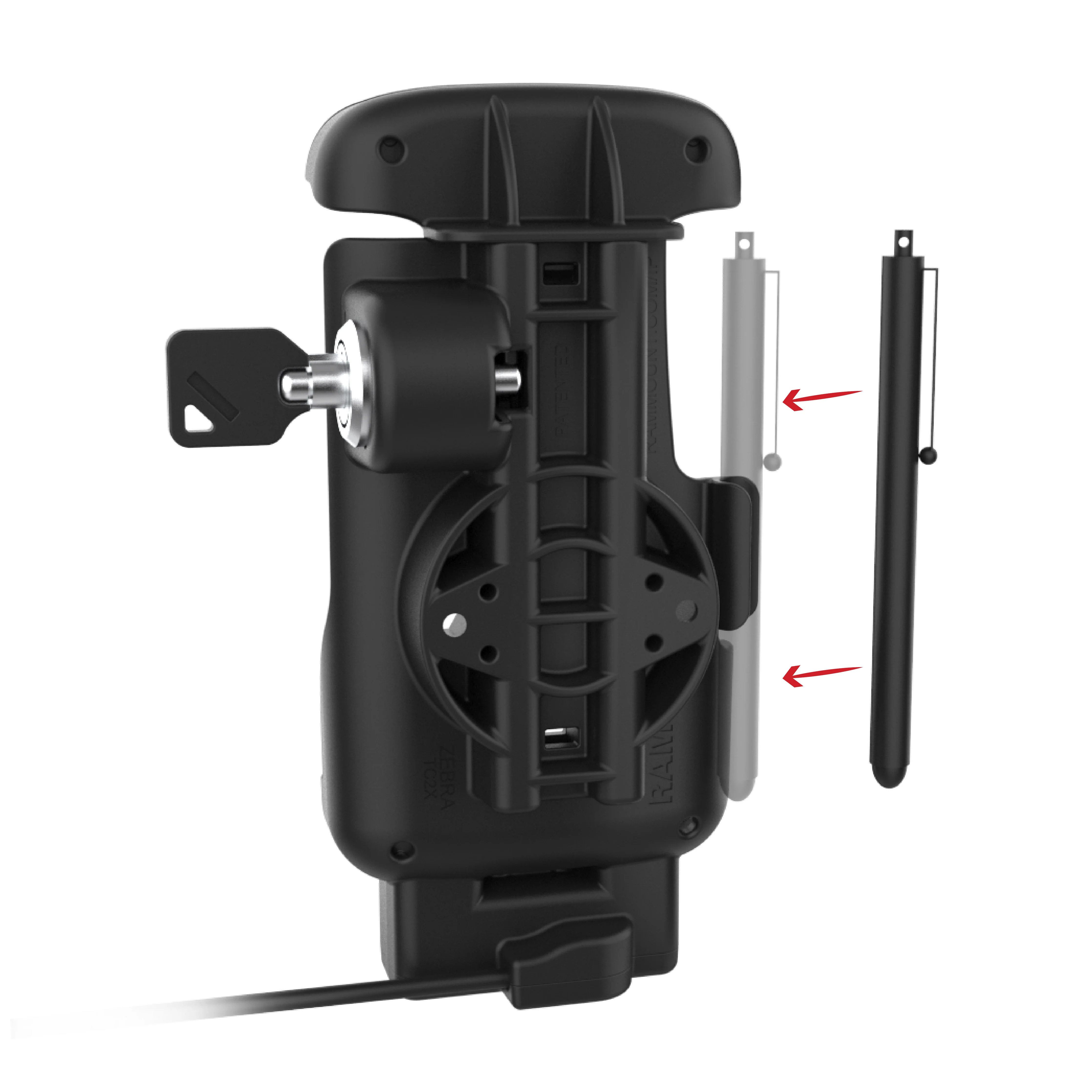 RAMĀ® Locking Form-Fit USB-C Dock for Zebra TC22 & TC27 without Boot - Image 3
