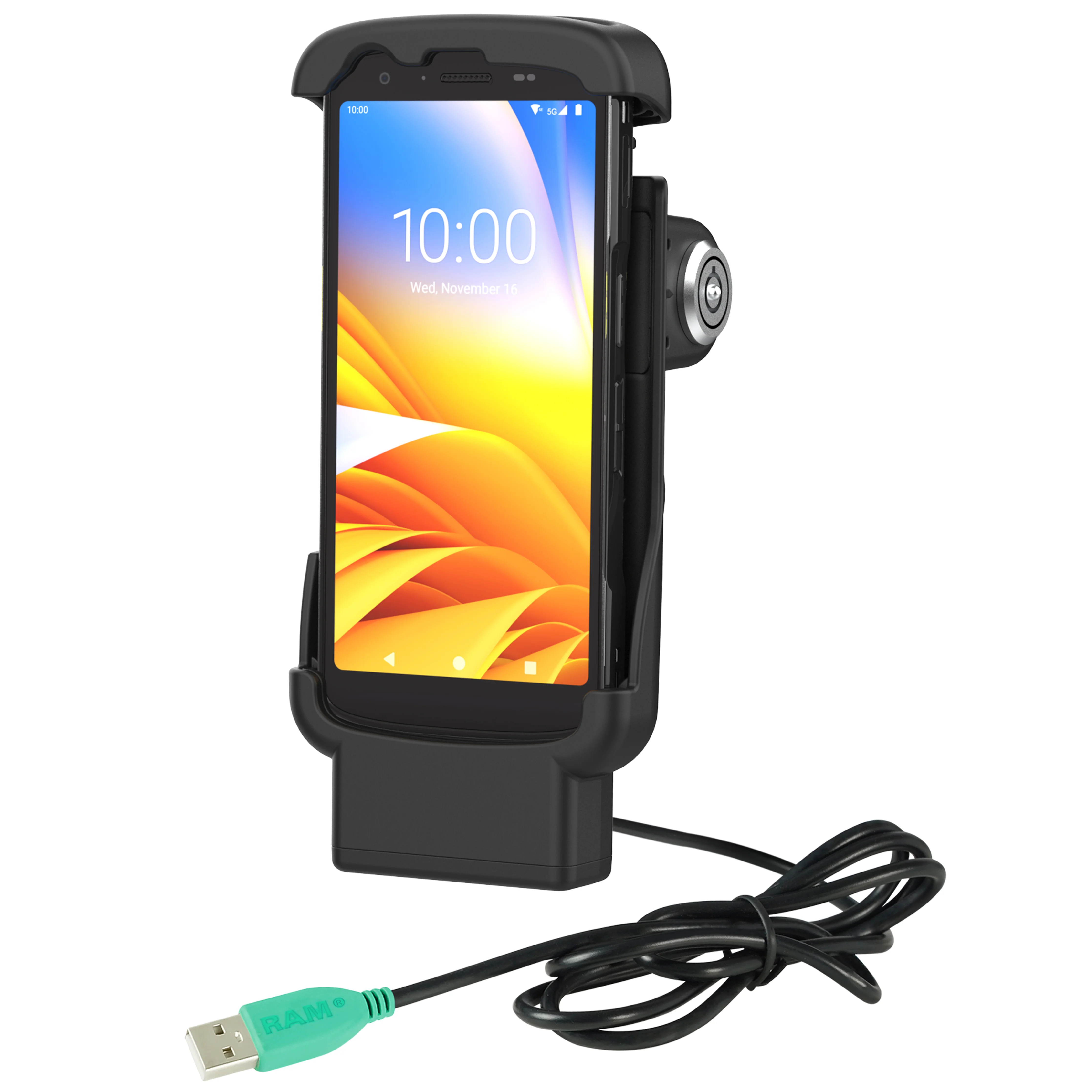 RAMĀ® Locking Form-Fit Powered Dock for Zebra TC22 & TC27 without Boot