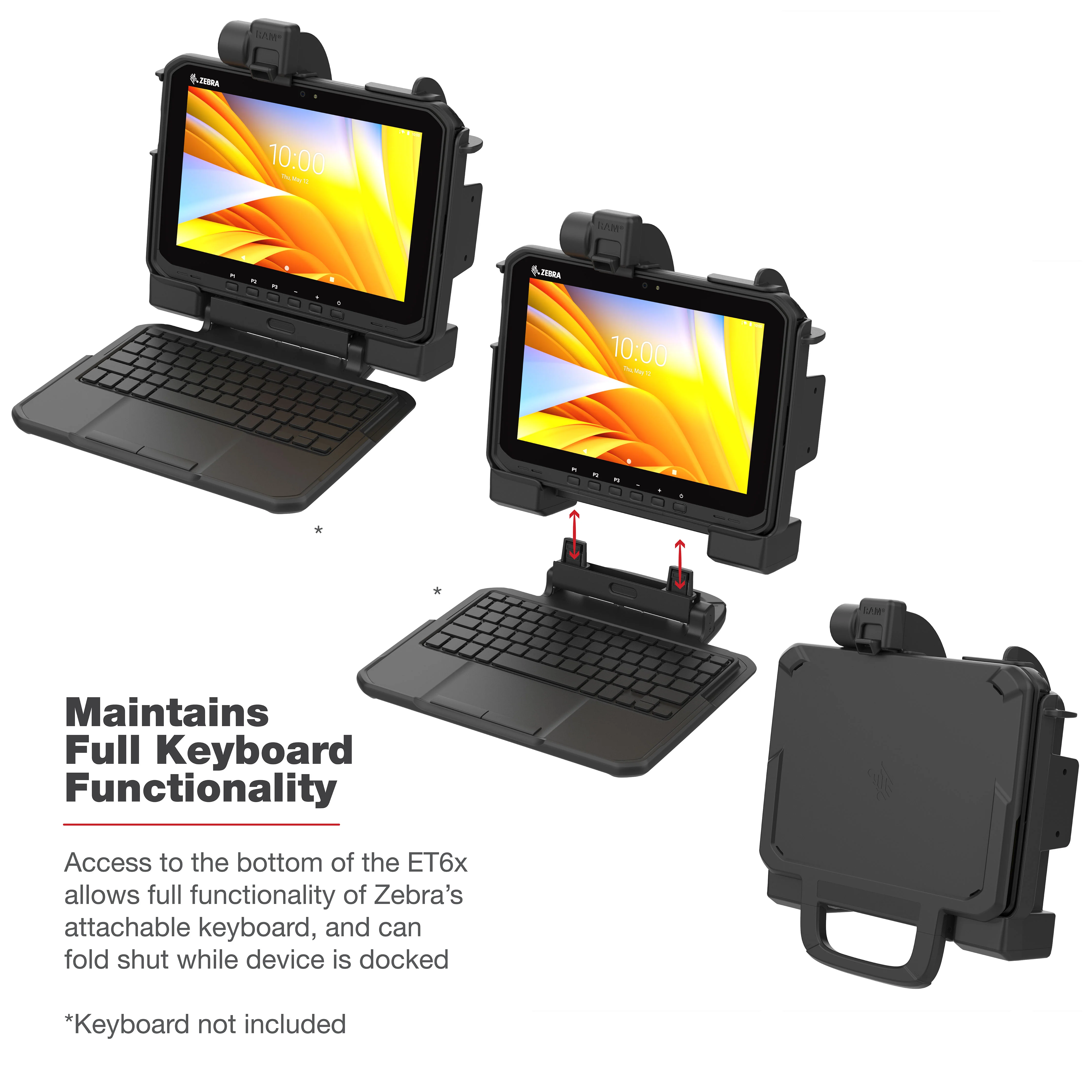 RAM® Power + Dual USB Dock for Zebra ET6x - Heated Pins - Image 6