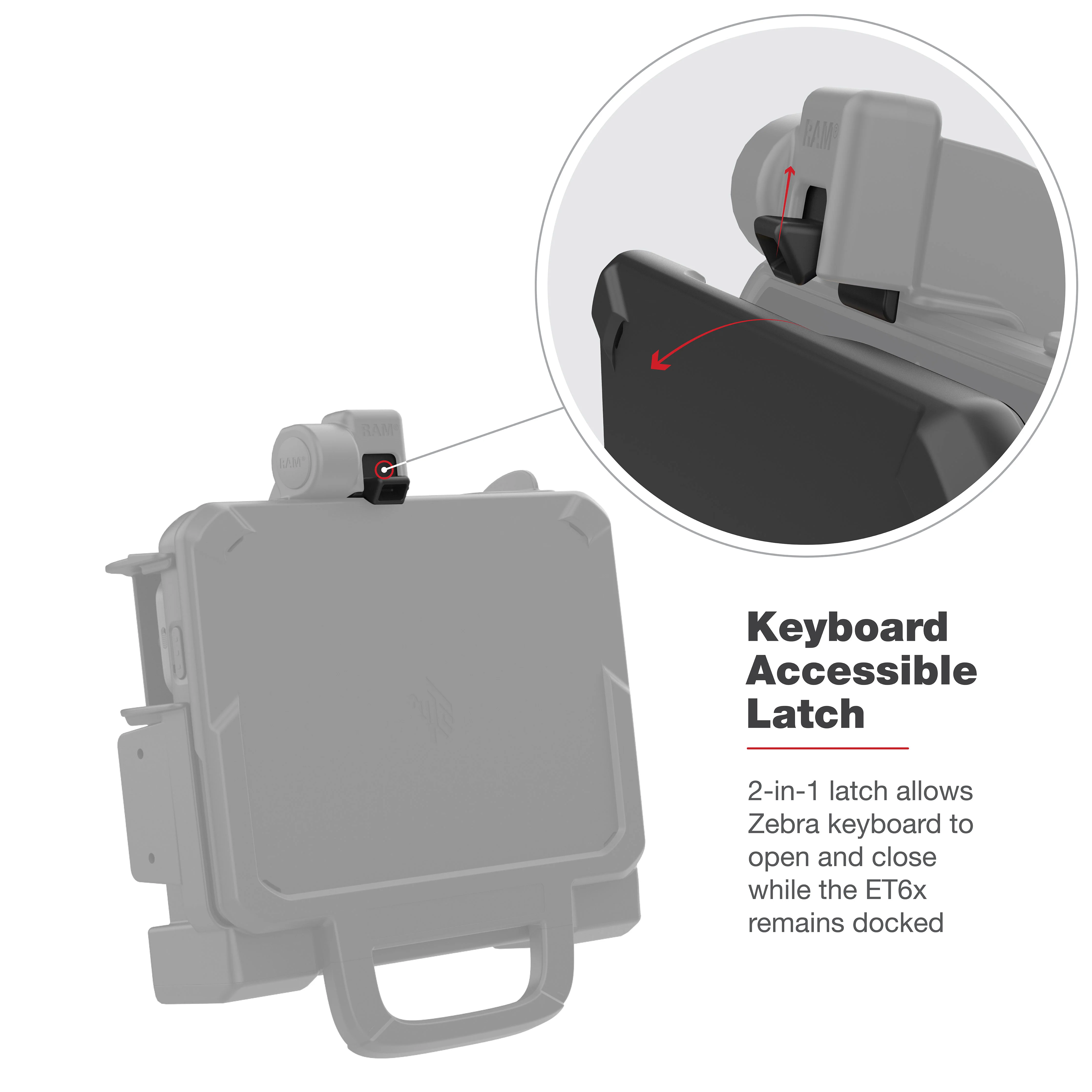 RAM® Power + Dual USB Dock for Zebra ET6x - Heated Pins - Image 7