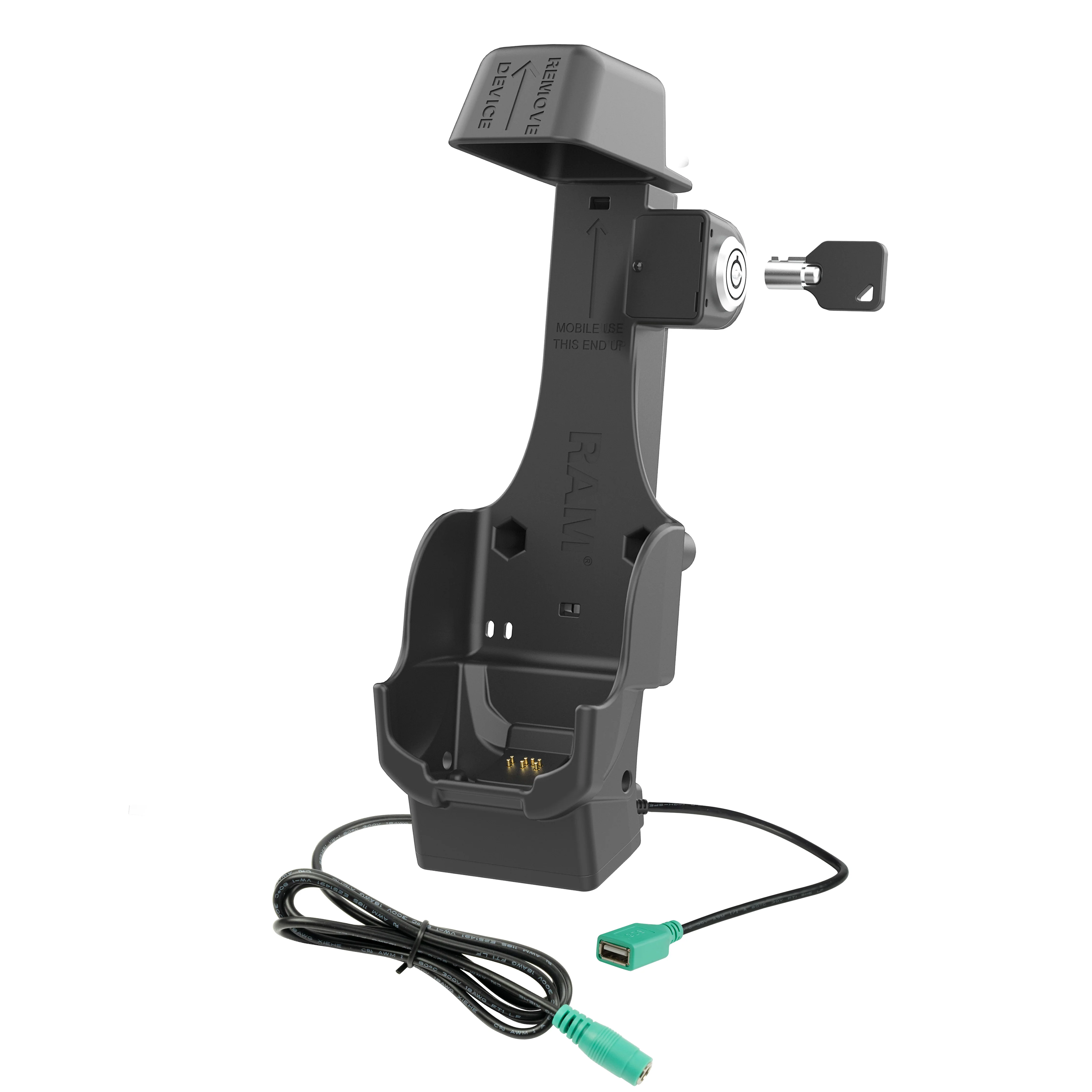 RAMĀ® Locking Powered Dock + Single USB-A for Zebra TC8300 - Heated Pins - Image 2