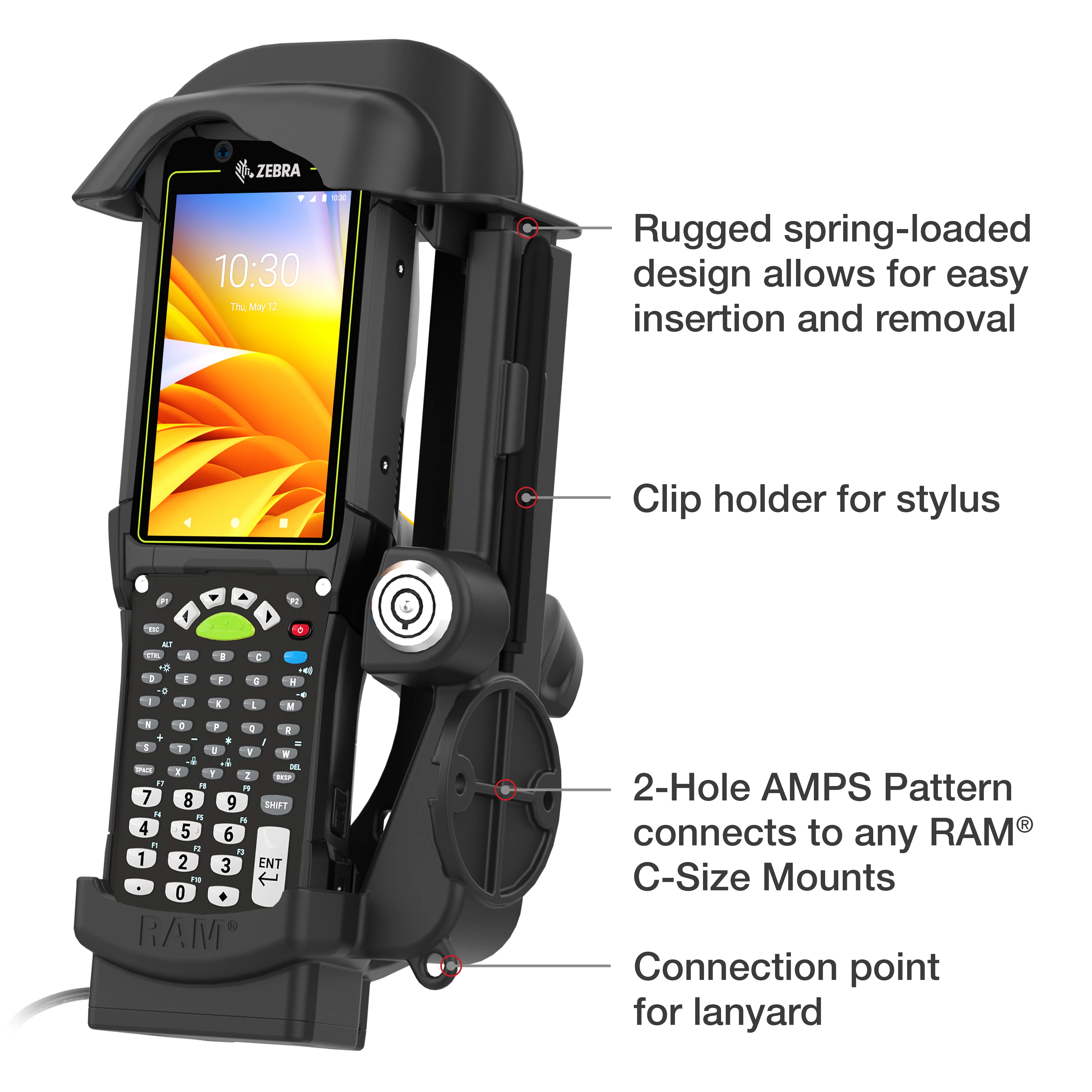 RAMĀ® Locking Powered Dock for Zebra MC9400 & MC9300 - Image 5
