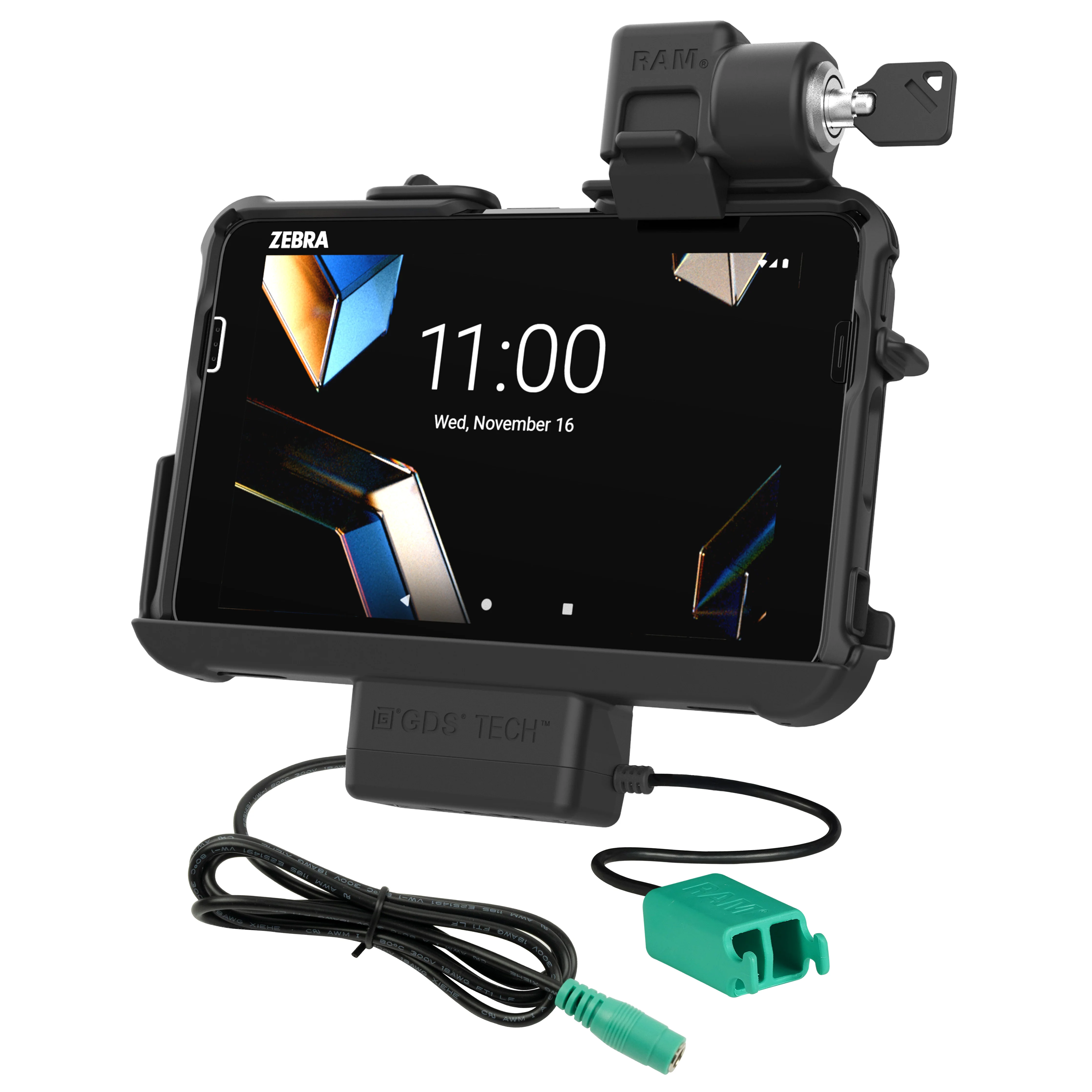 Locking RAM® Thin-Dock™ + Dual USB for Zebra ET401 8"