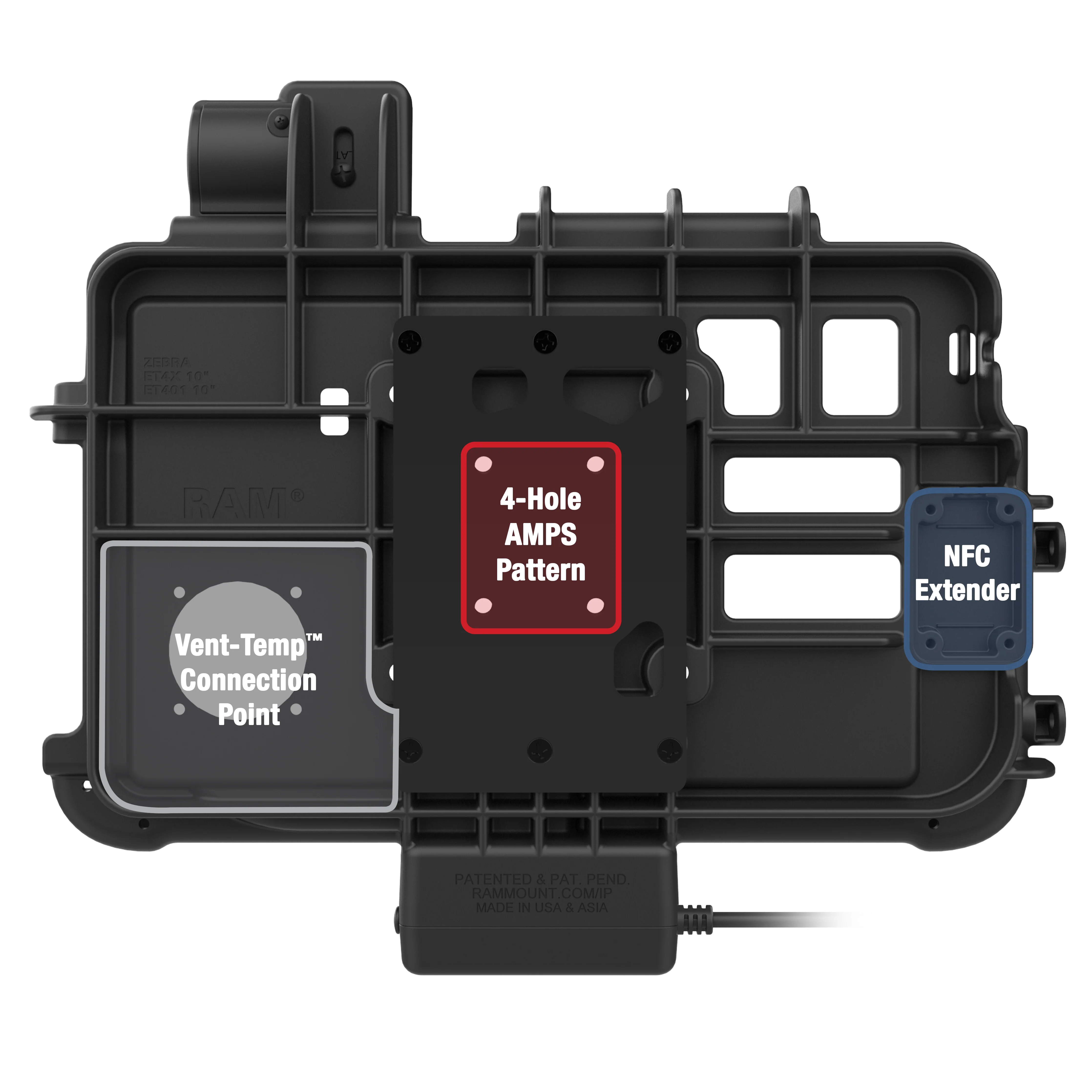 RAM® Thin-Dock™ for Zebra ET401 & ET4x 10" - Image 3