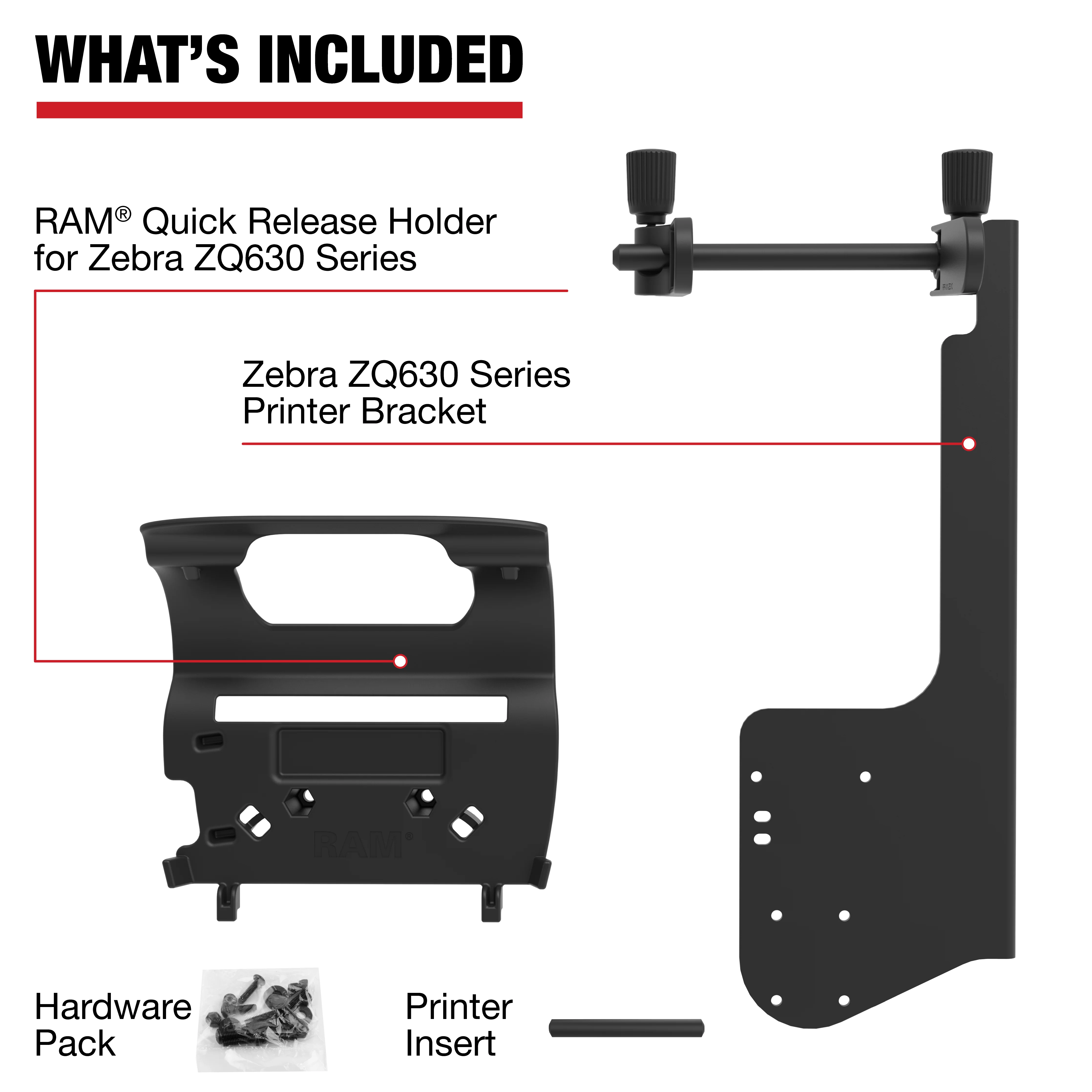 RAMĀ® Printer Mount with Paper Feed for Zebra ZQ630 Series - Image 3