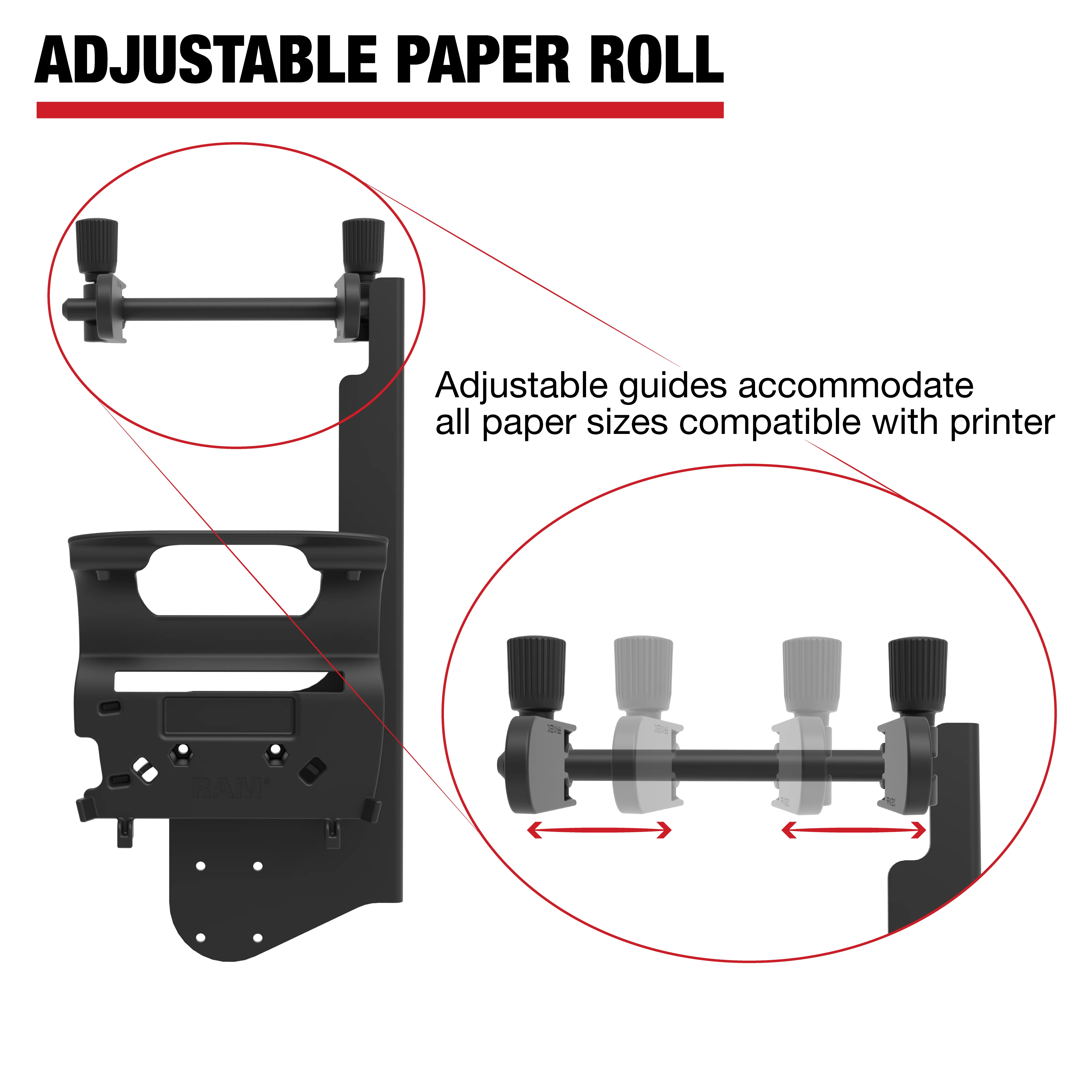 RAMĀ® Printer Mount with Paper Feed for Zebra ZQ630 Series - Image 4