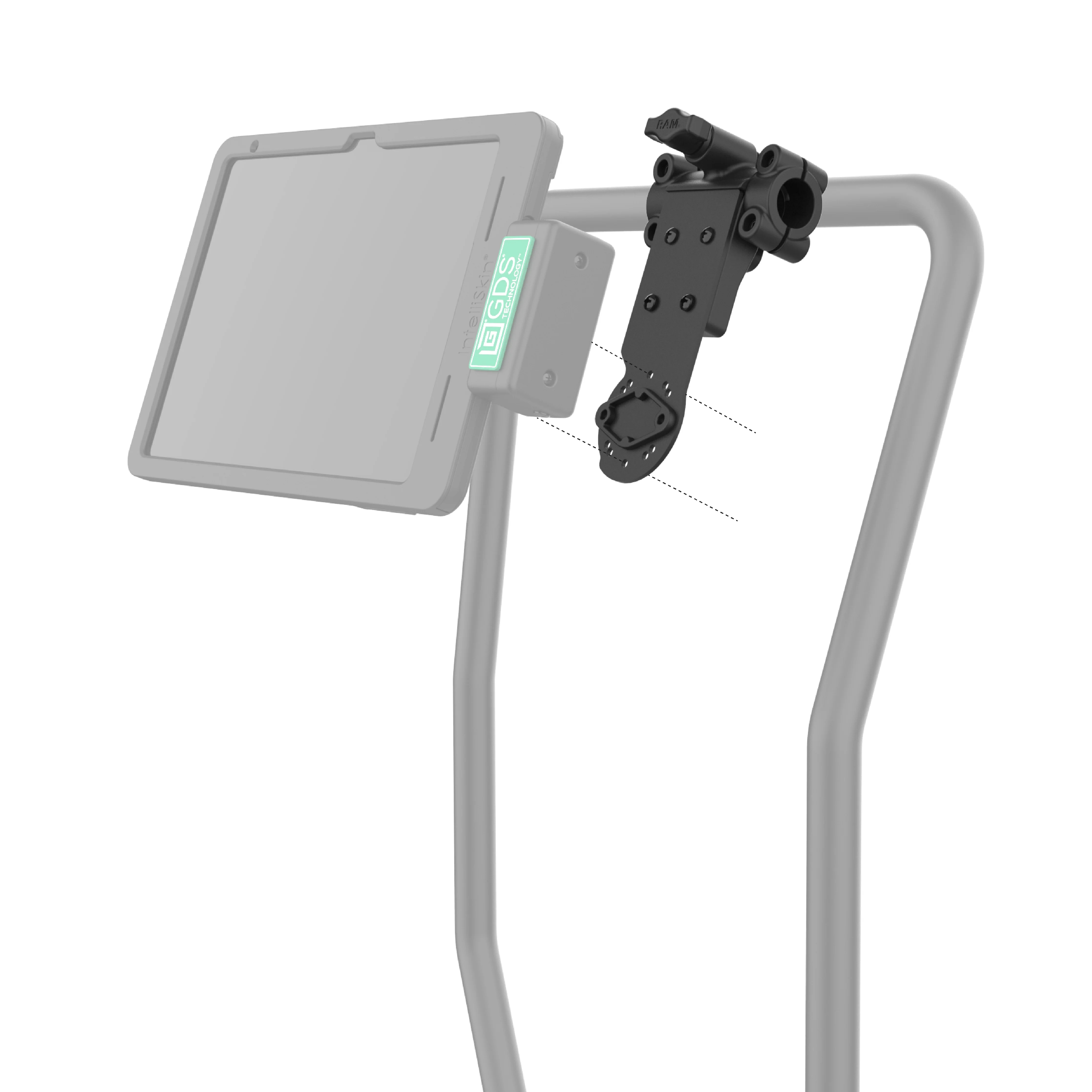 RAM® Friction Hinge Mount with AMPS Bracket for Tough-Bar™ - Image 2
