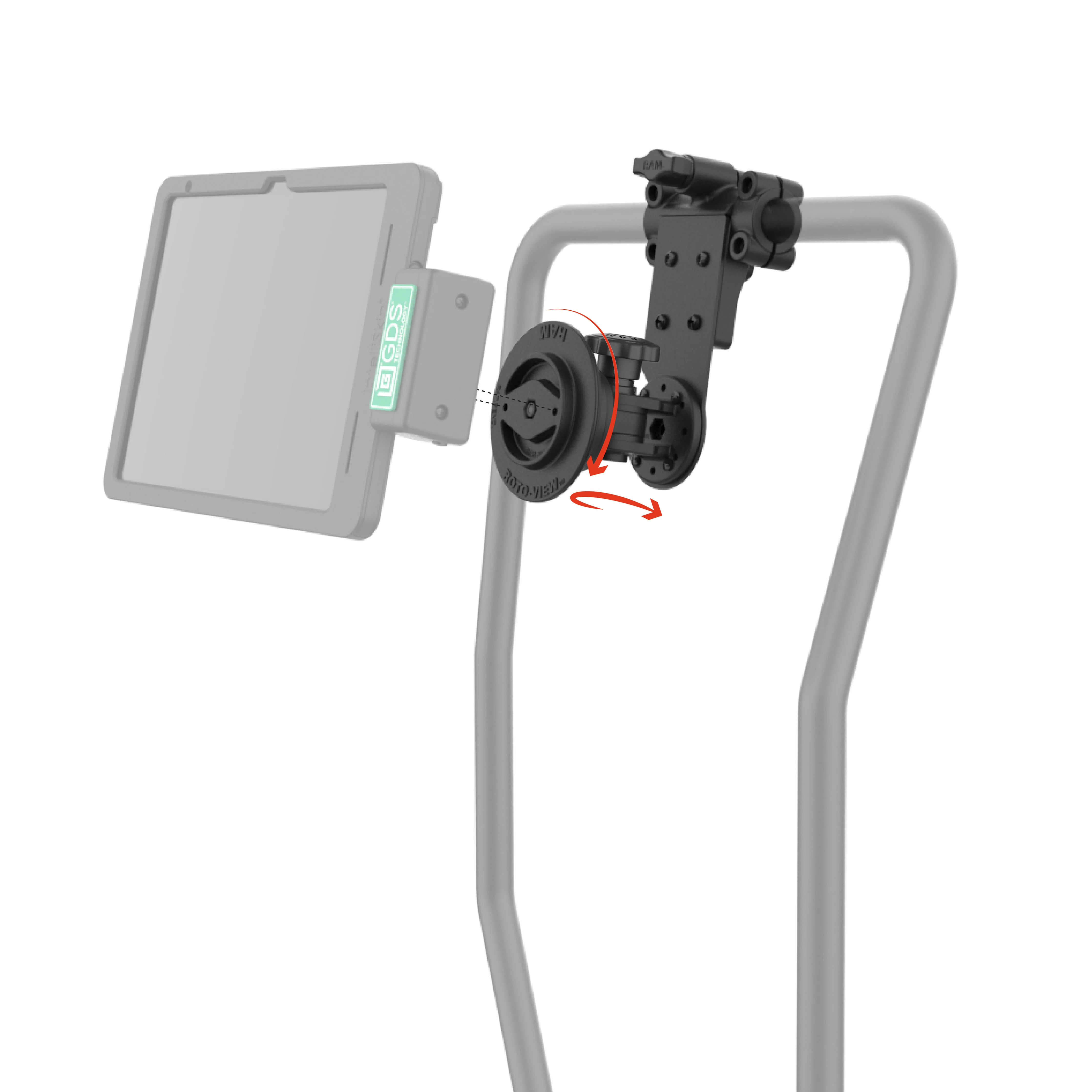 RAM® Friction Hinge Mount for Tough-Bar™ with Roto-View™ & Pivot Feature - Image 2