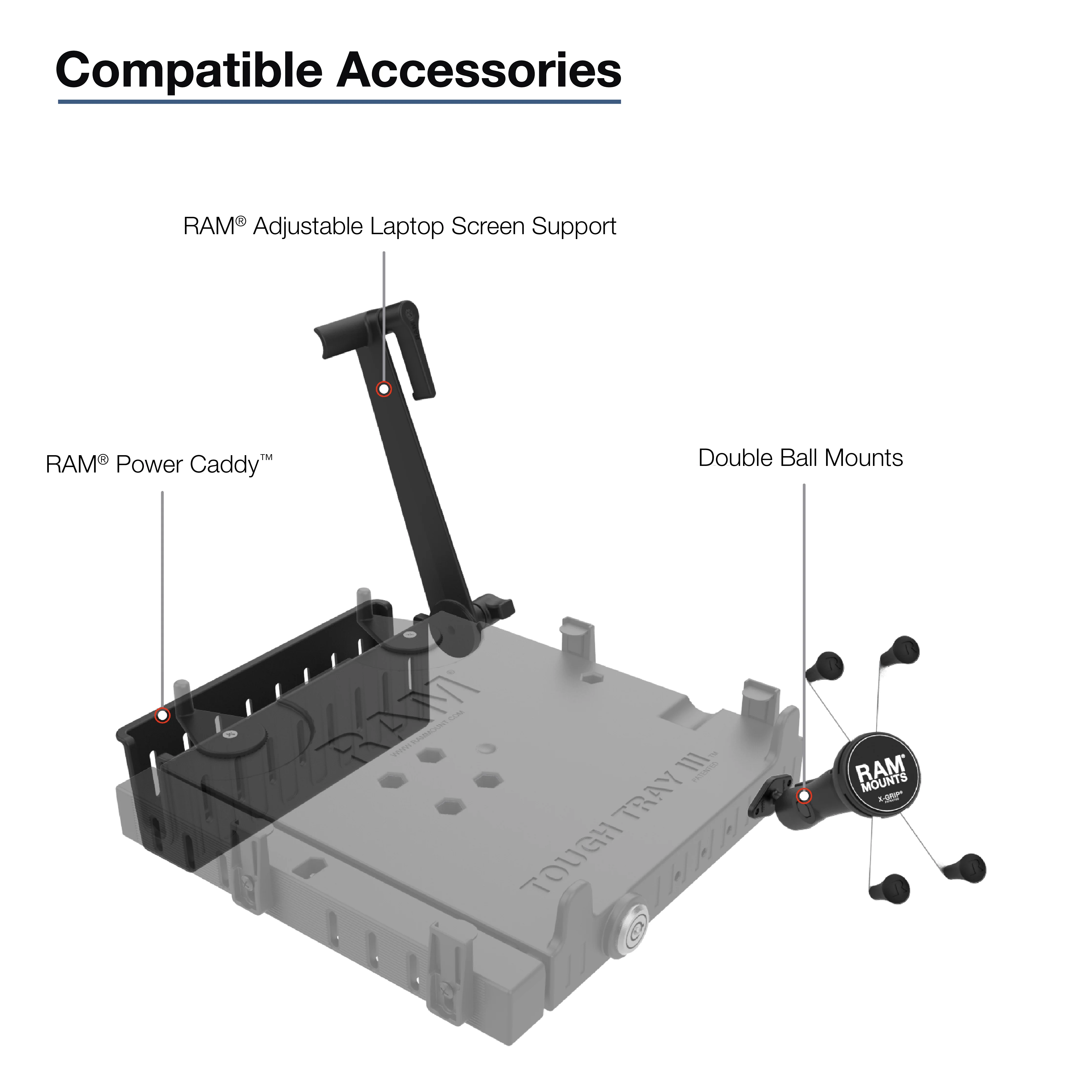 RAM® No-Drill™ Laptop Mount for Toyota 4Runner & Tacoma - Image 6