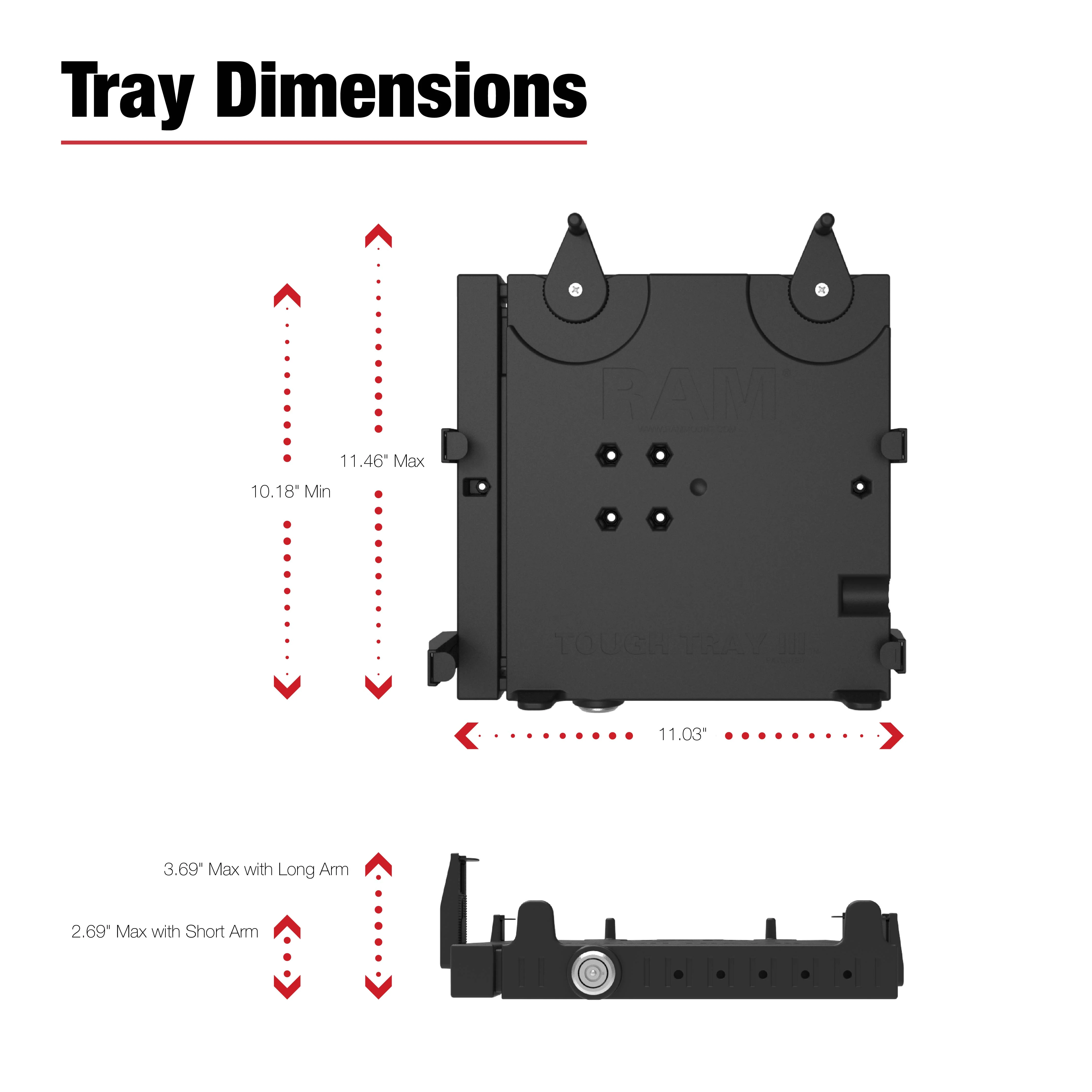RAM® No-Drill™ Laptop Mount for '15-22 Chevrolet Colorado + More - Image 4